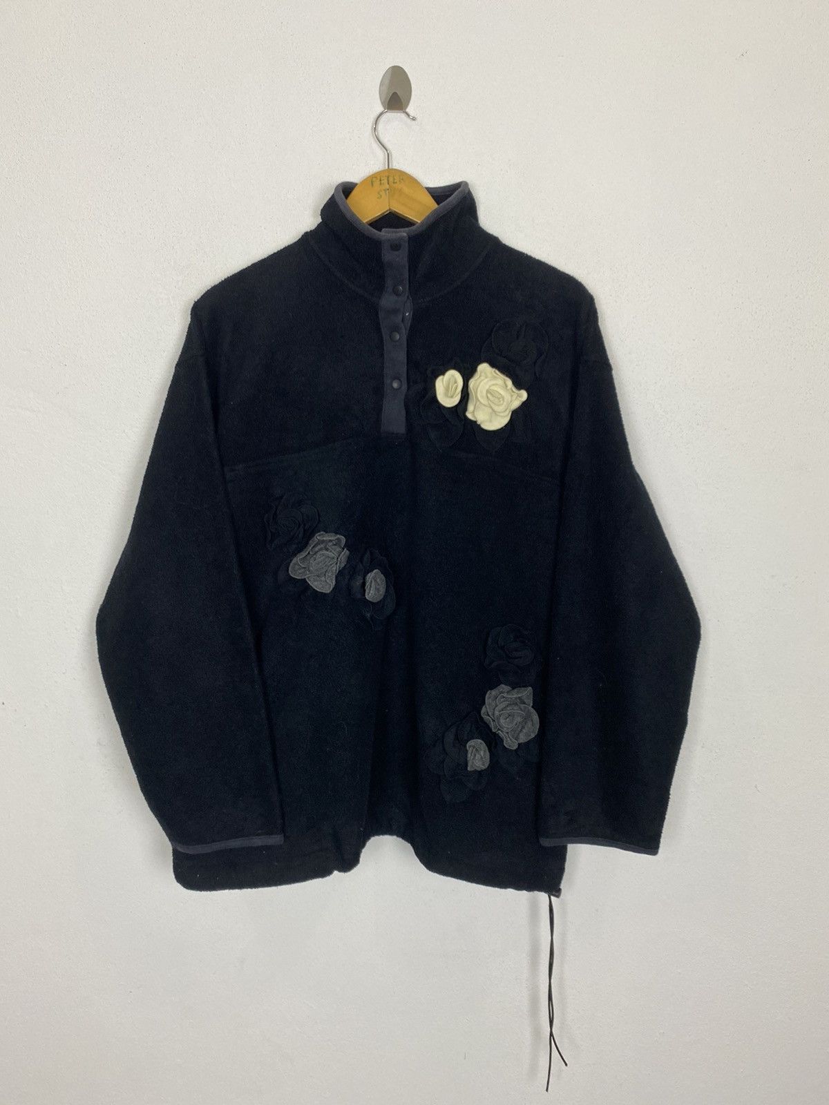 Japanese Brand L’assiette Fleece Rose Design Sweater -GK120 Size US L / EU 52-54 / 3 - 1 Thumbnail