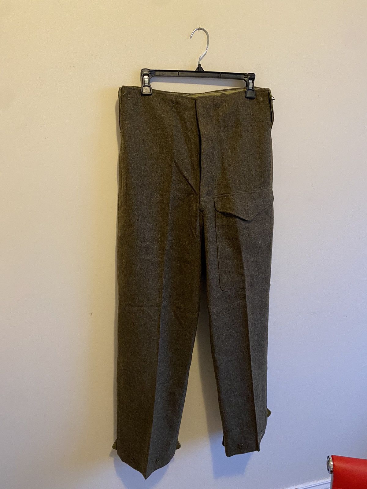 Pre-owned Military X Surplus 1953 Canadian Military Vintage Swedish Pleated Wool Trousers In Olive