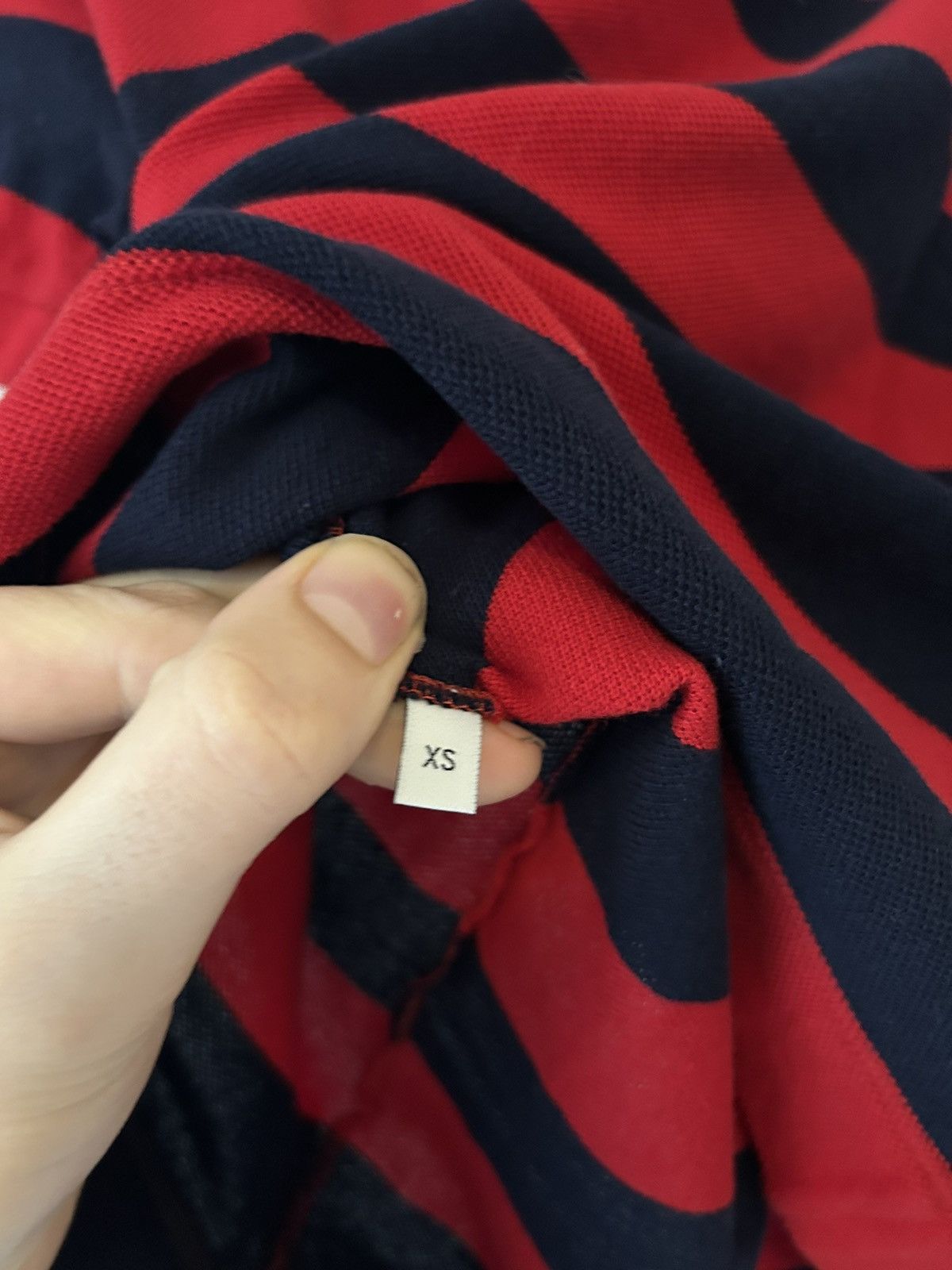 Gucci Red/Black Striped Polo with Bee Embroidery Size US XS / EU 42 / 0 - 5 Thumbnail