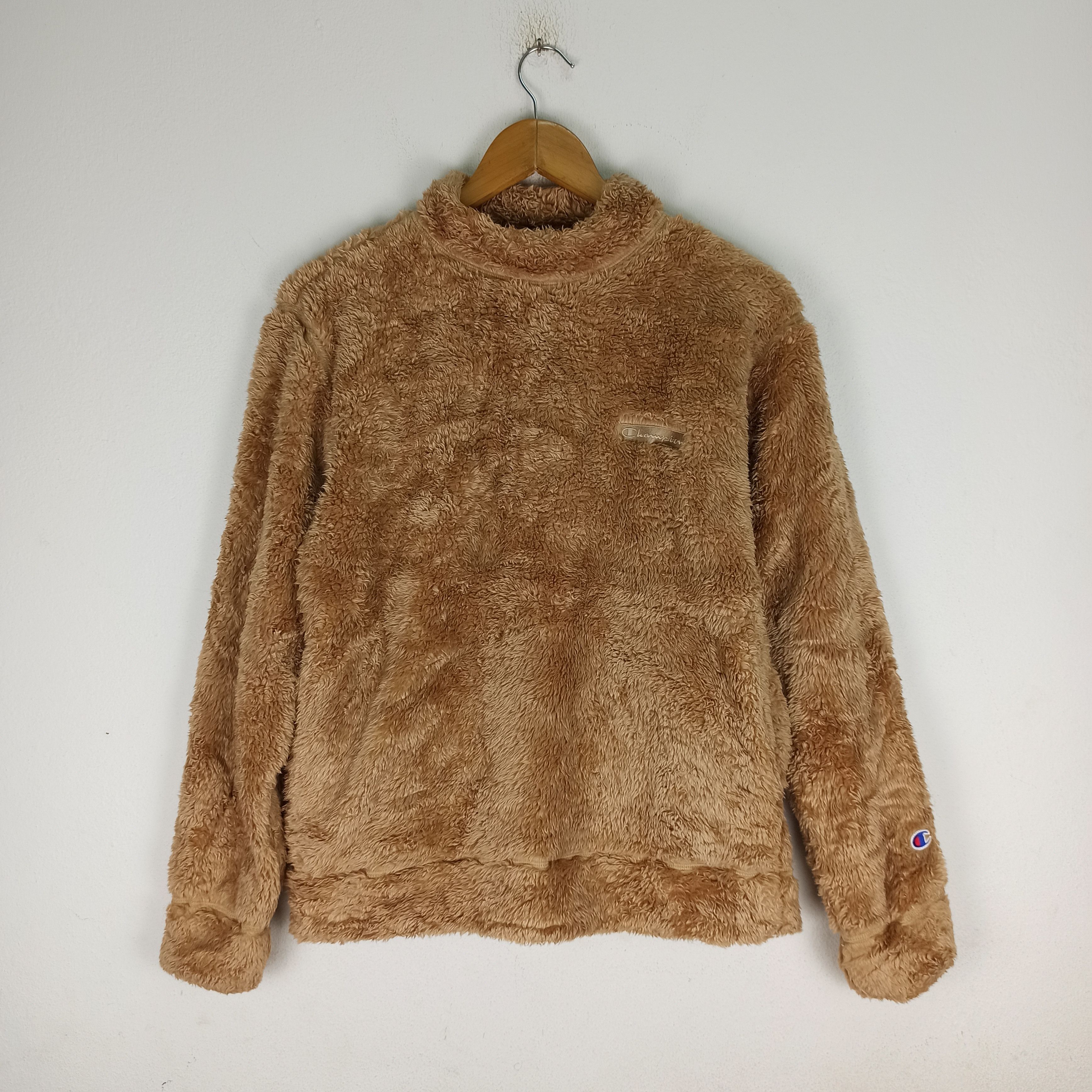 image of Champion Fleece Sherpa Small Logo in Brown, Men's (Size Medium)