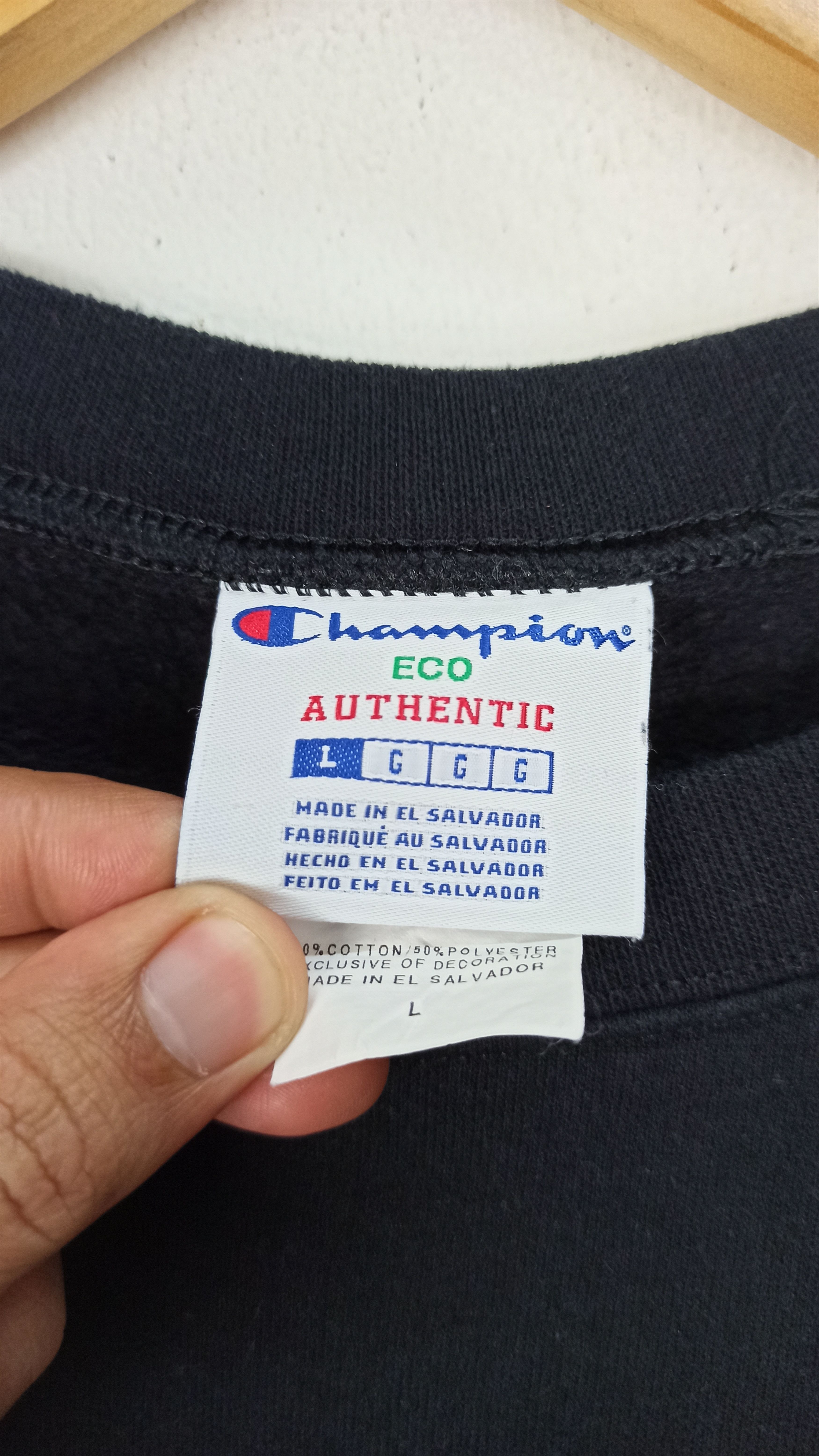 Champion Rare Sweatshirt Champion Blank Black Plain Size US L / EU 52-54 / 3 - 4 Thumbnail