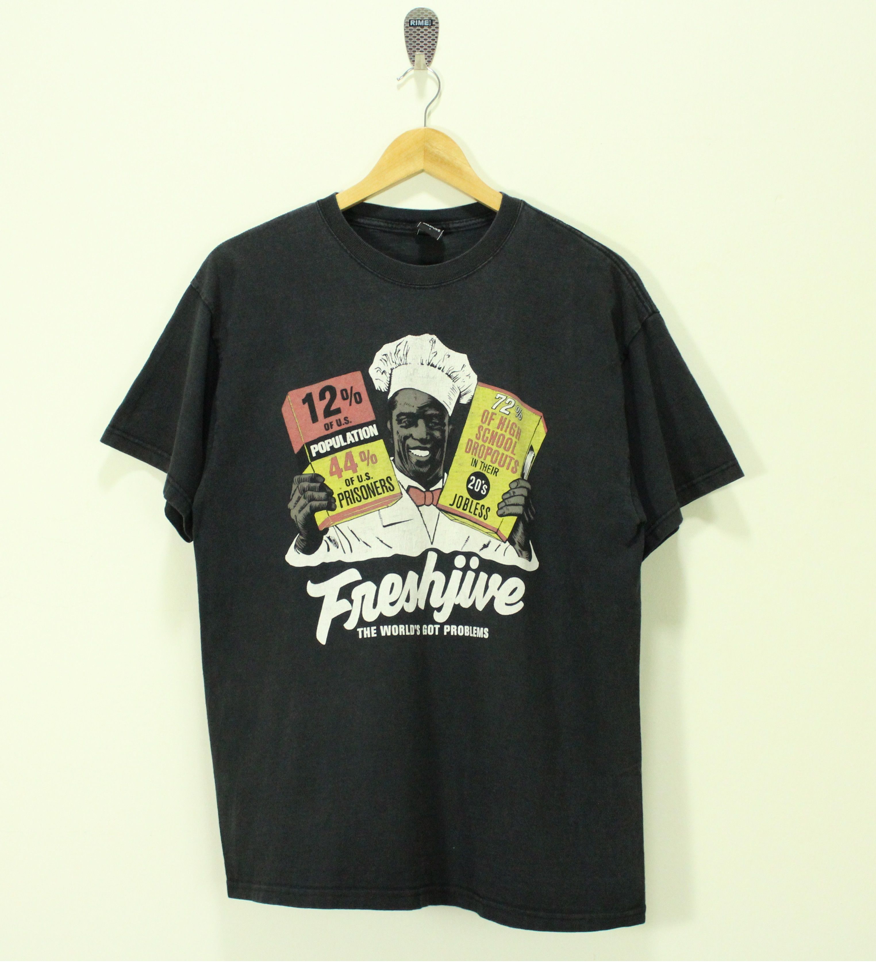 image of Vintage Freshjive T Shirt in Black, Men's (Size Medium)