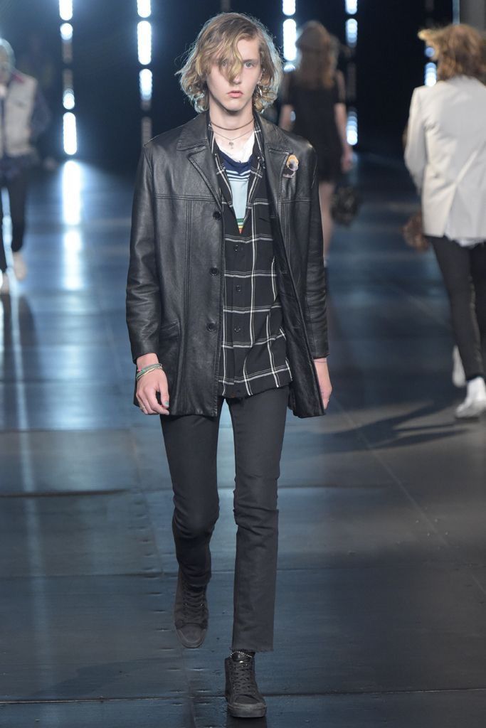 image of Hedi Slimane x Saint Laurent Paris Shirt Ss16 Runway in Black, Men's (Size Small)