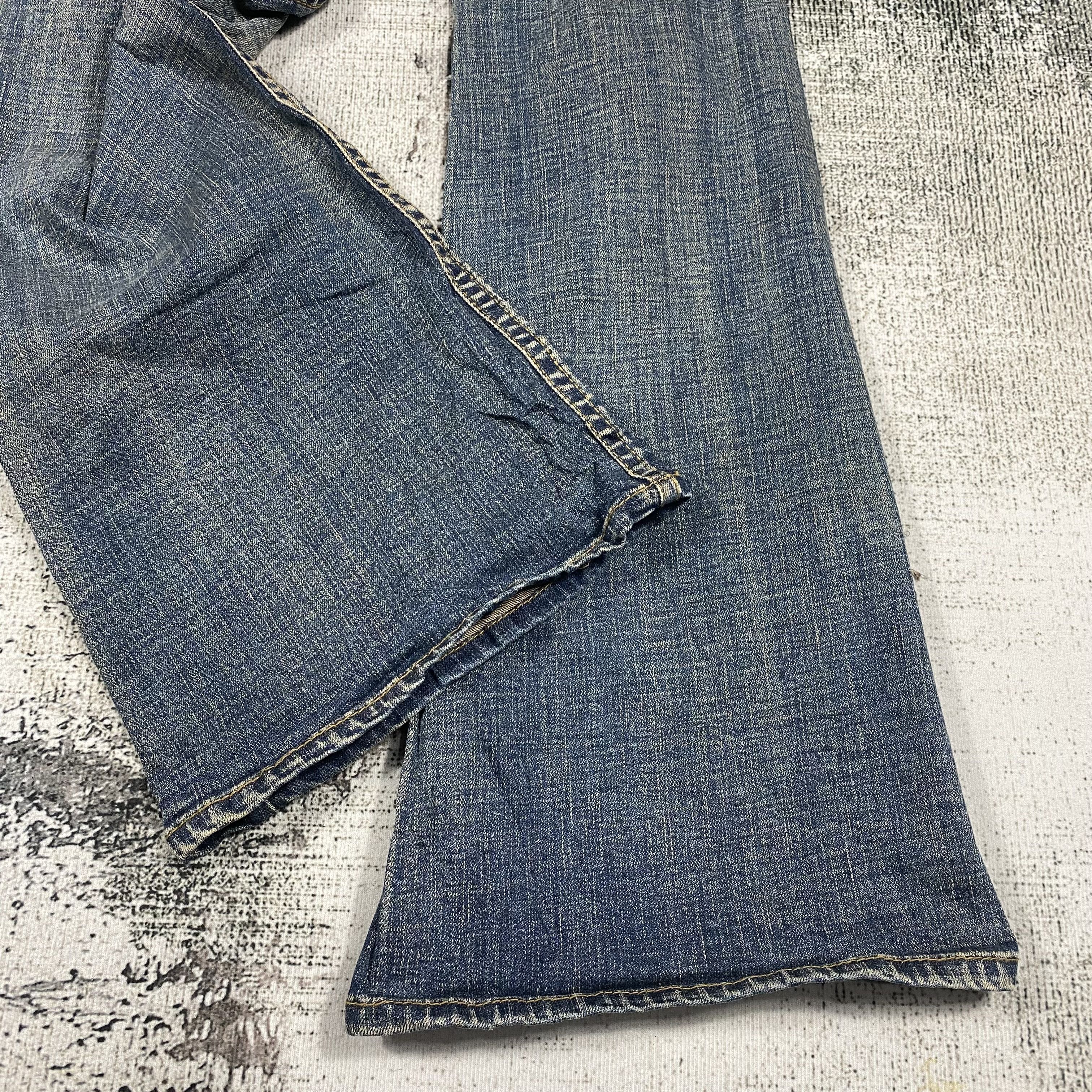 Japanese Brand RARE🔥Japanese Jowel Low Rise Flared Rusty Distressed Size 27" / US 4 / IT 40 - 8 Thumbnail