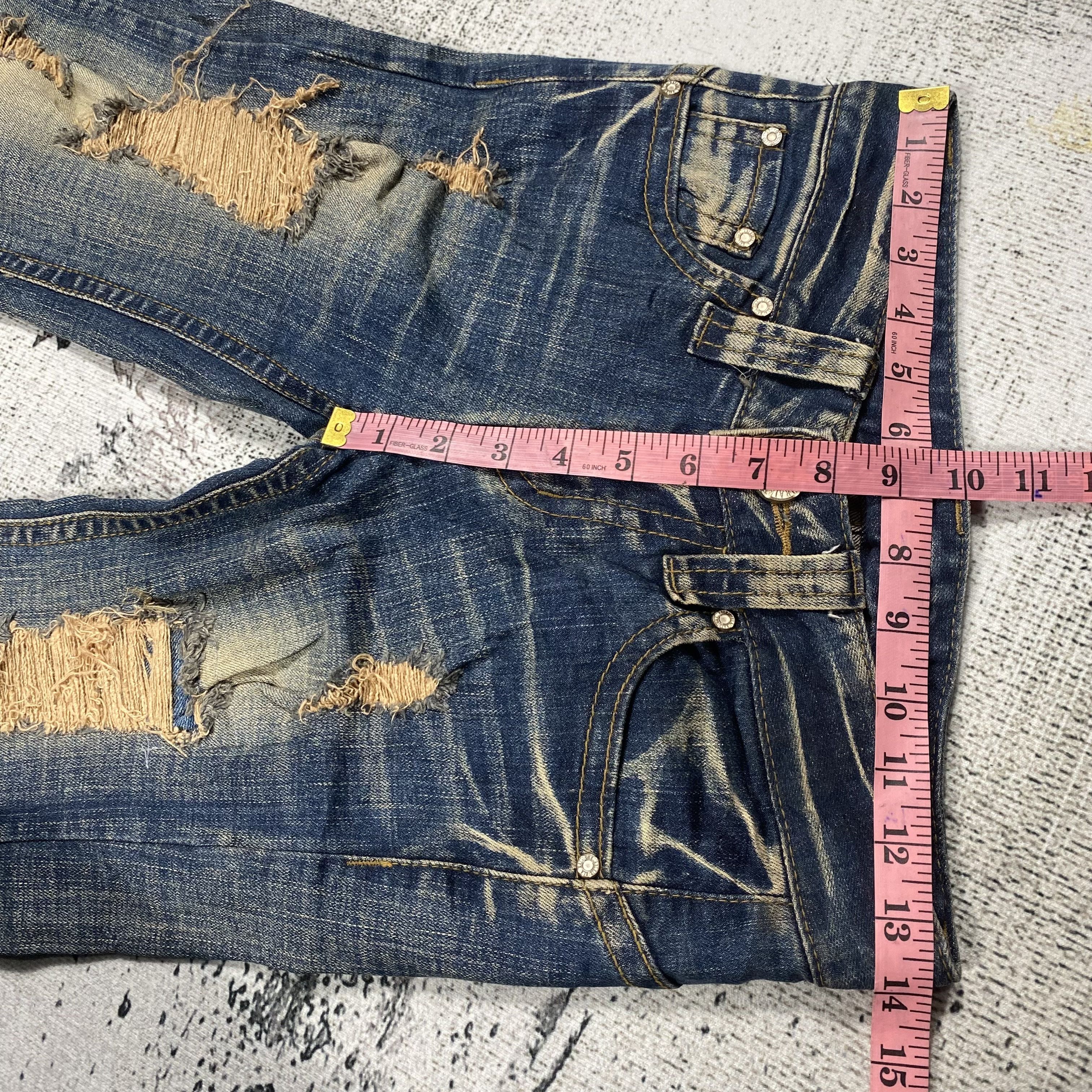 Japanese Brand RARE🔥Japanese Jowel Low Rise Flared Rusty Distressed Size 27" / US 4 / IT 40 - 9 Thumbnail