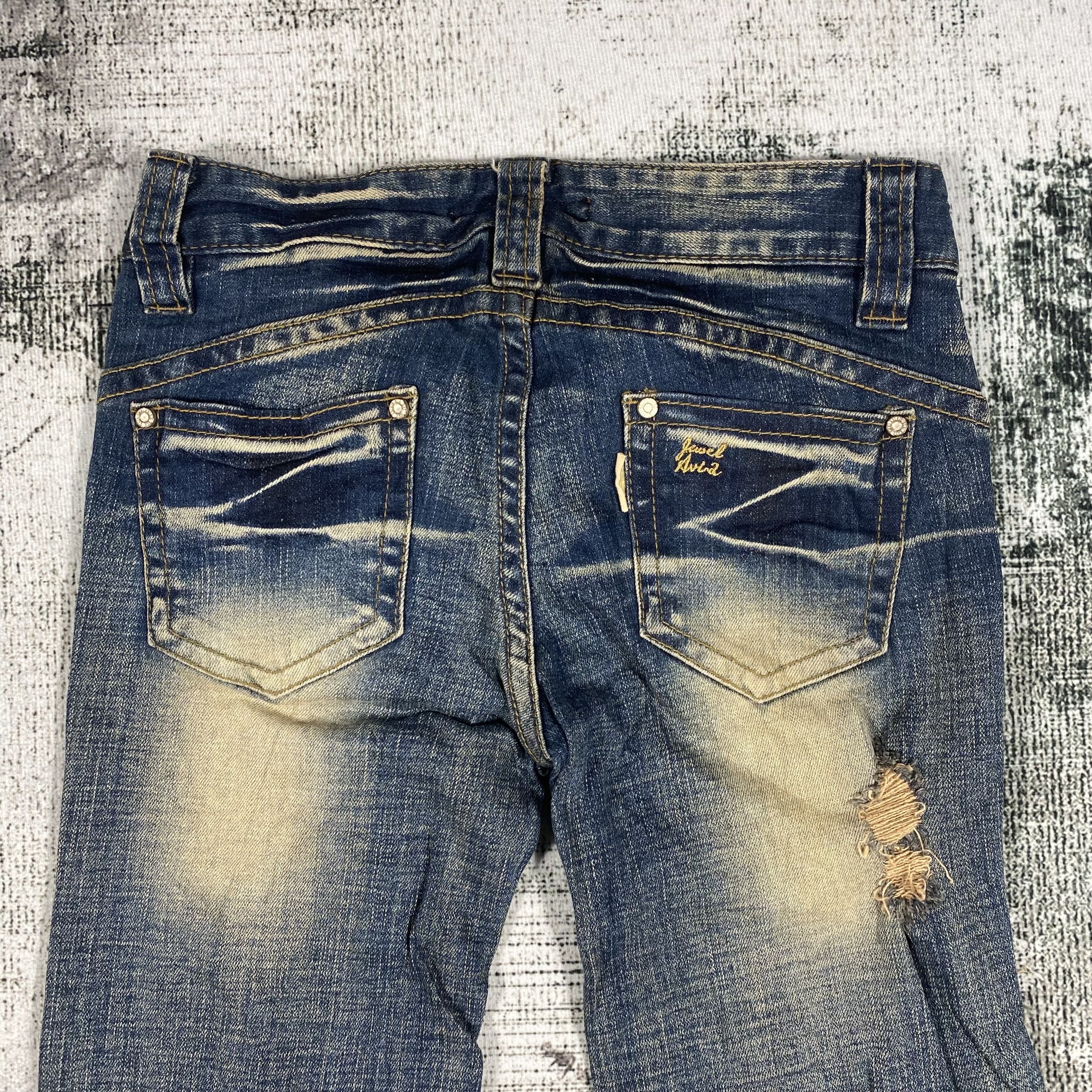 Japanese Brand RARE🔥Japanese Jowel Low Rise Flared Rusty Distressed Size 27" / US 4 / IT 40 - 7 Thumbnail