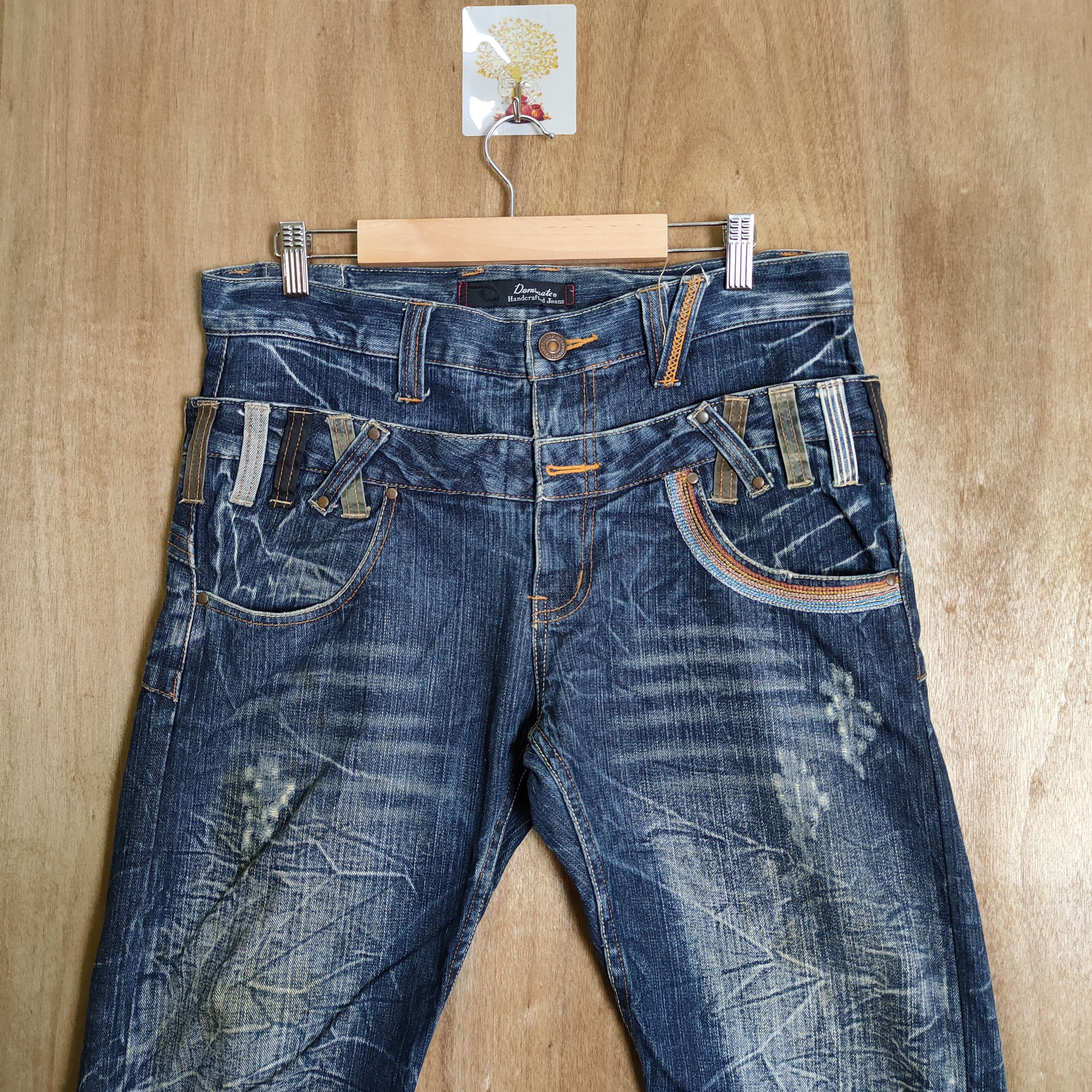 Japanese Brand HANDCRAFTED STORM JEANS DOUBLE WAIST FADED DENIM PANTS Size US 34 / EU 50 - 2 Thumbnail