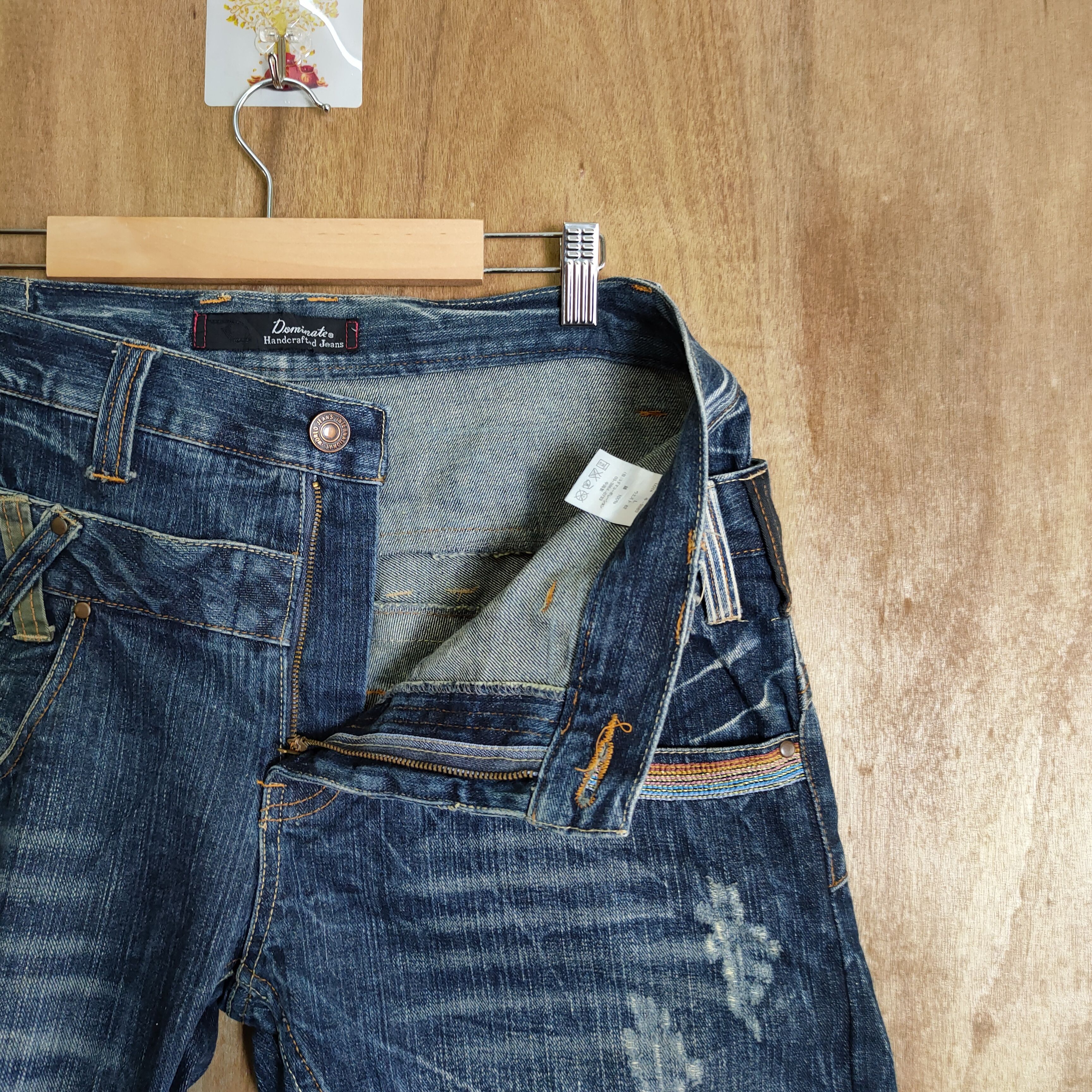 Japanese Brand HANDCRAFTED STORM JEANS DOUBLE WAIST FADED DENIM PANTS Size US 34 / EU 50 - 11 Thumbnail