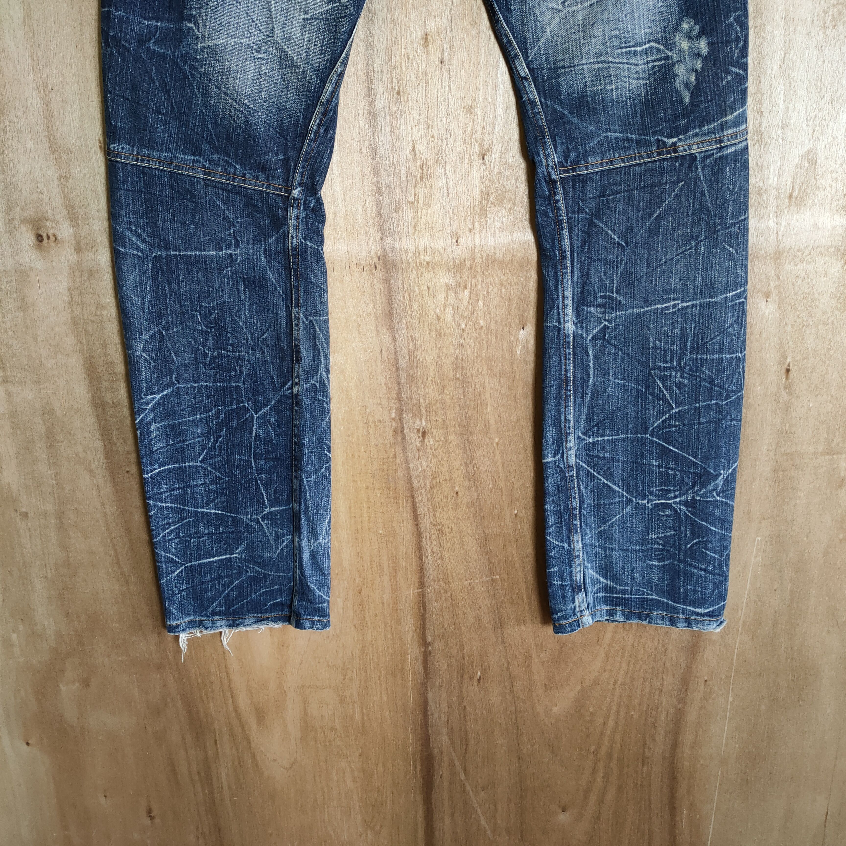 Japanese Brand HANDCRAFTED STORM JEANS DOUBLE WAIST FADED DENIM PANTS Size US 34 / EU 50 - 9 Thumbnail