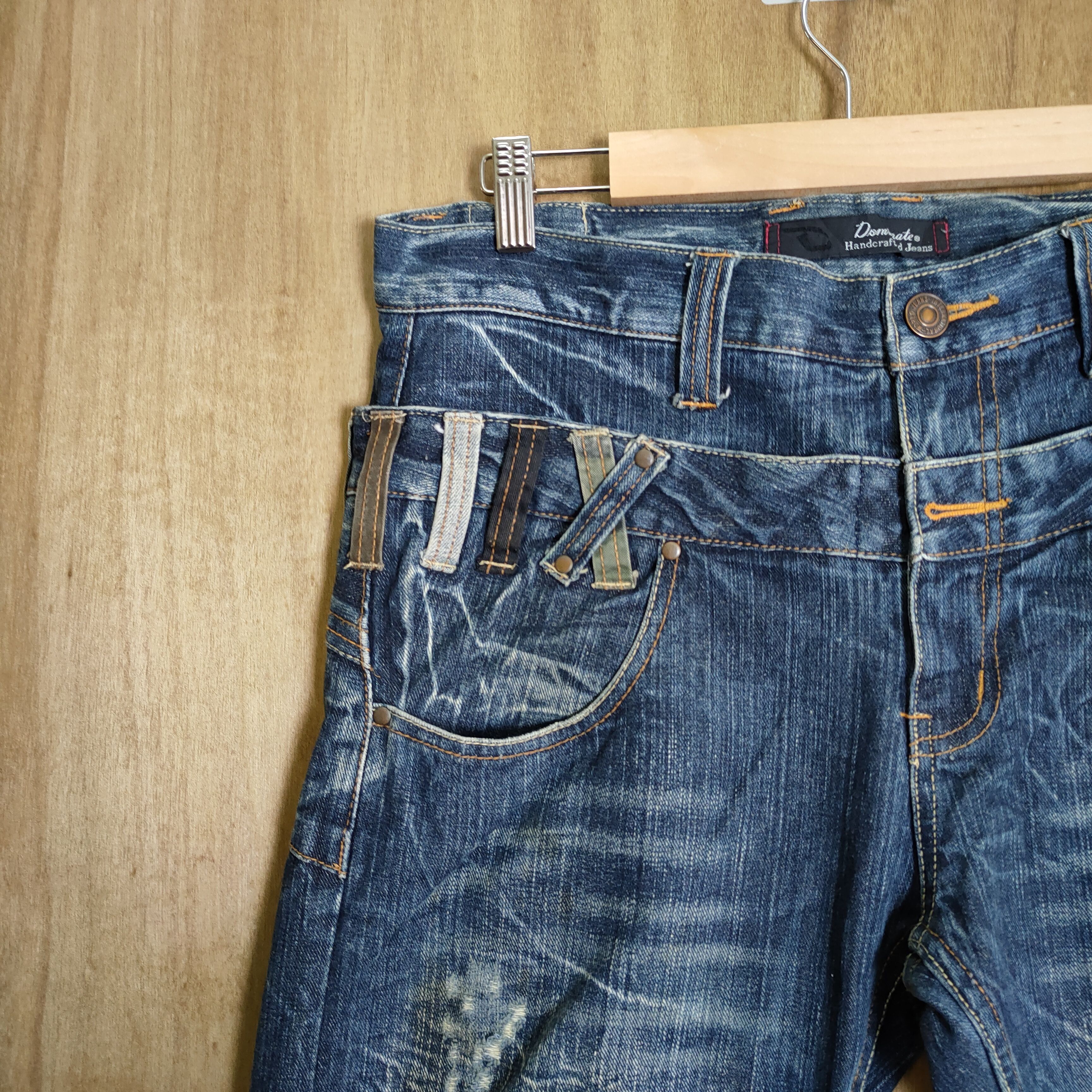 Japanese Brand HANDCRAFTED STORM JEANS DOUBLE WAIST FADED DENIM PANTS Size US 34 / EU 50 - 4 Thumbnail