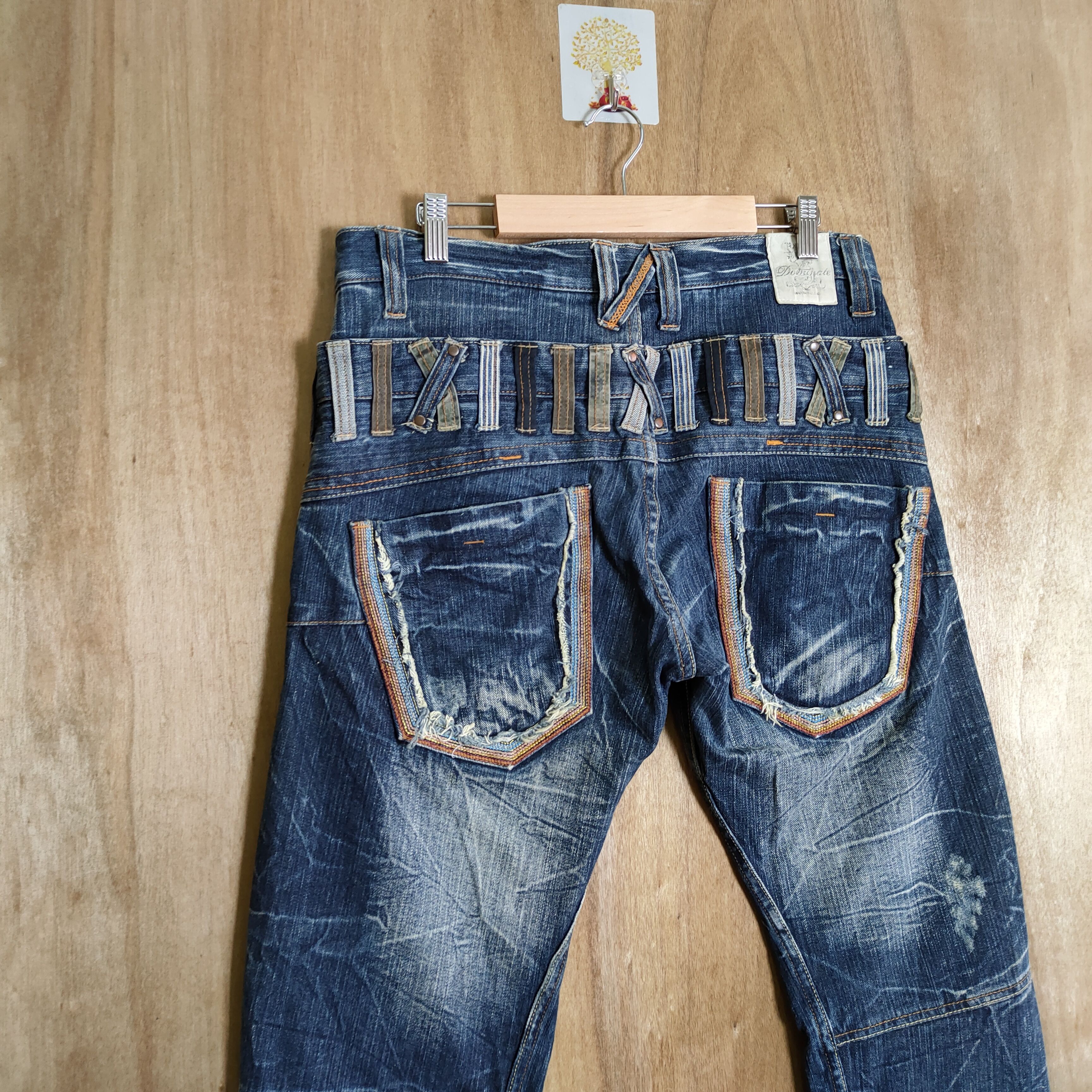 Japanese Brand HANDCRAFTED STORM JEANS DOUBLE WAIST FADED DENIM PANTS Size US 34 / EU 50 - 10 Thumbnail