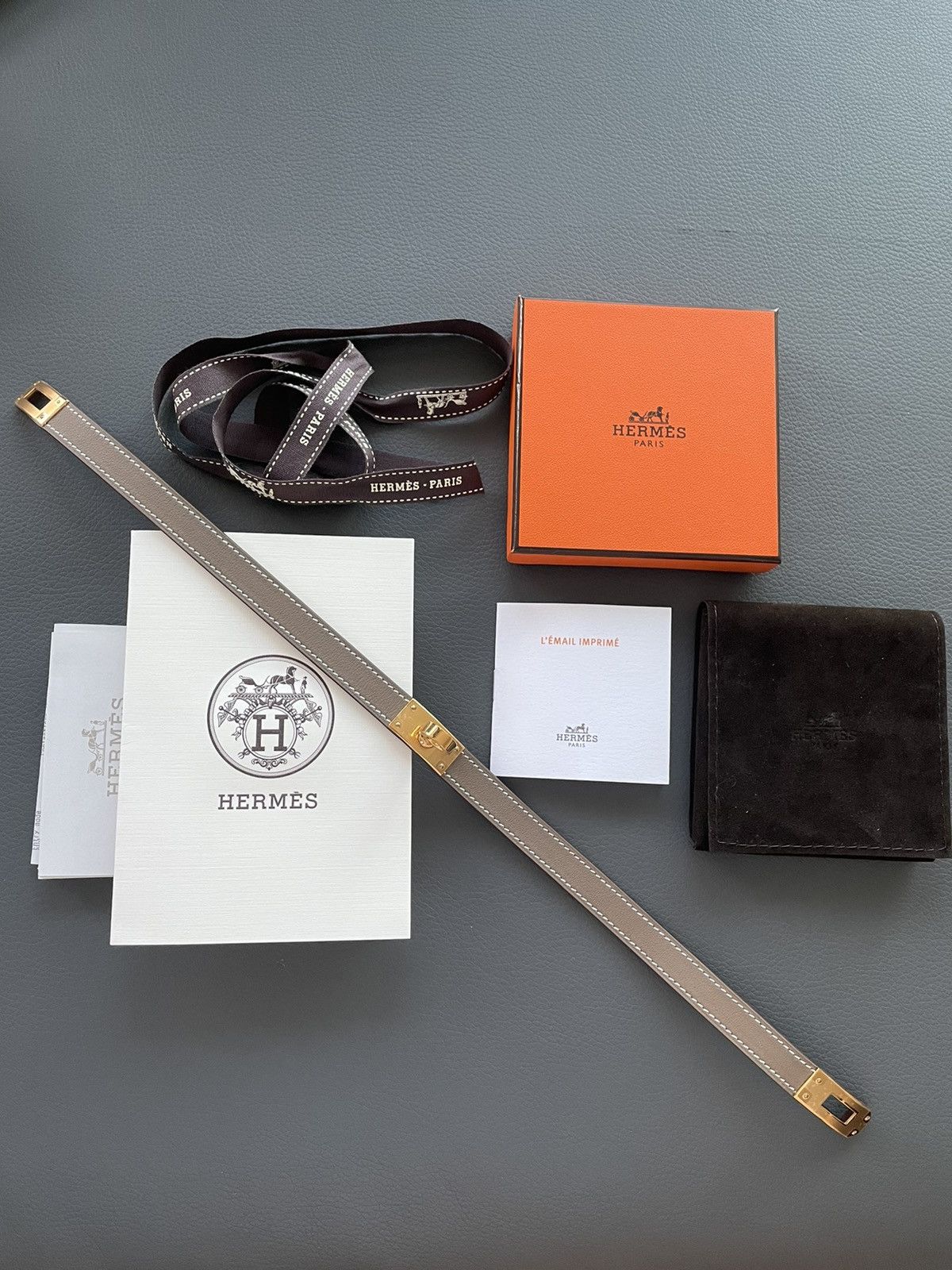 Hermes Sold Out Rare Iconic Brand New Kelly double leather bracelet Size ONE SIZE - 2 Thumbnail