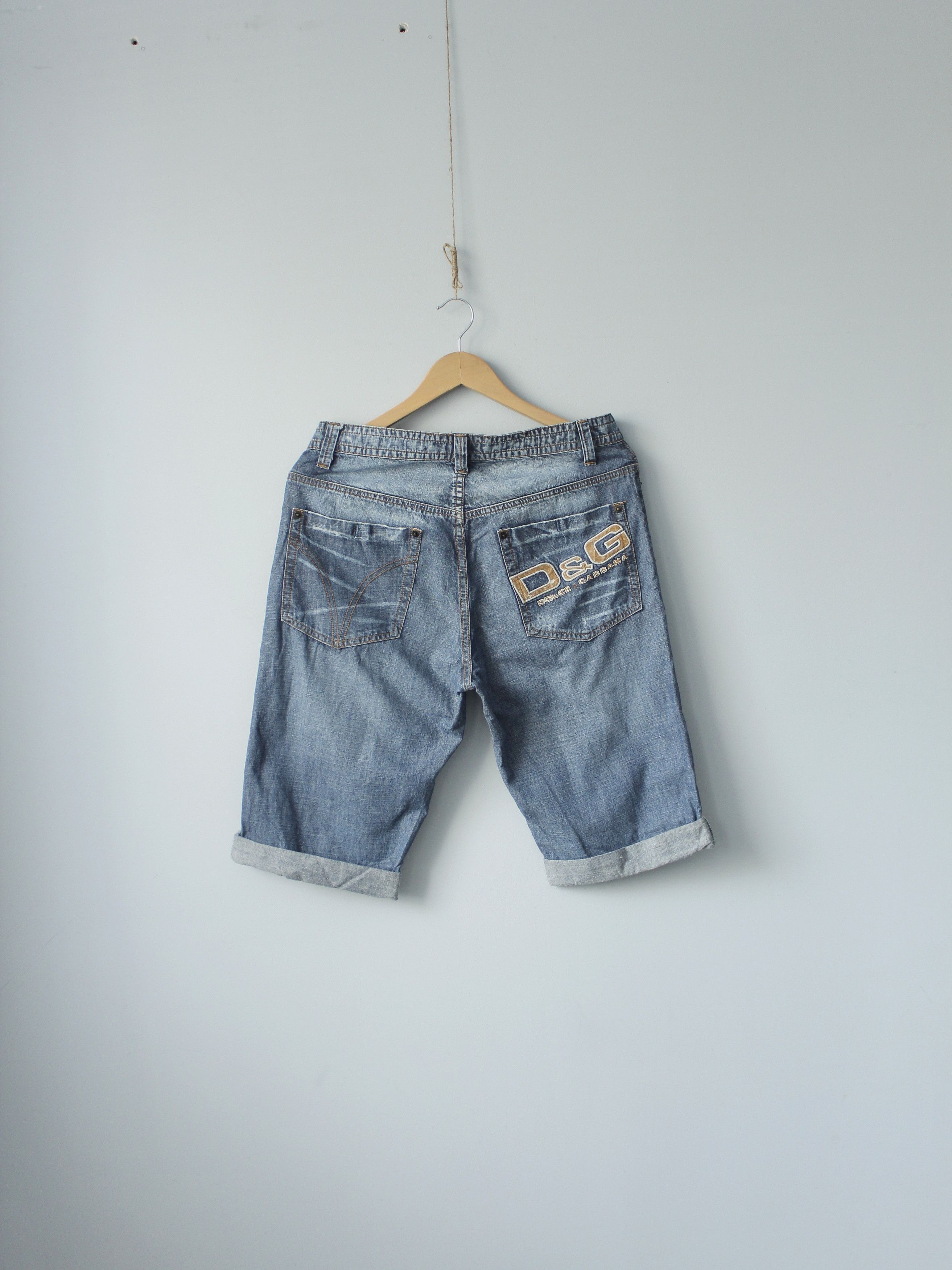 Dolce & Gabbana 🌪️ dolce & gabbana big logo embroided jeans shorts denim Size US 32 / EU 48 - 1 Thumbnail