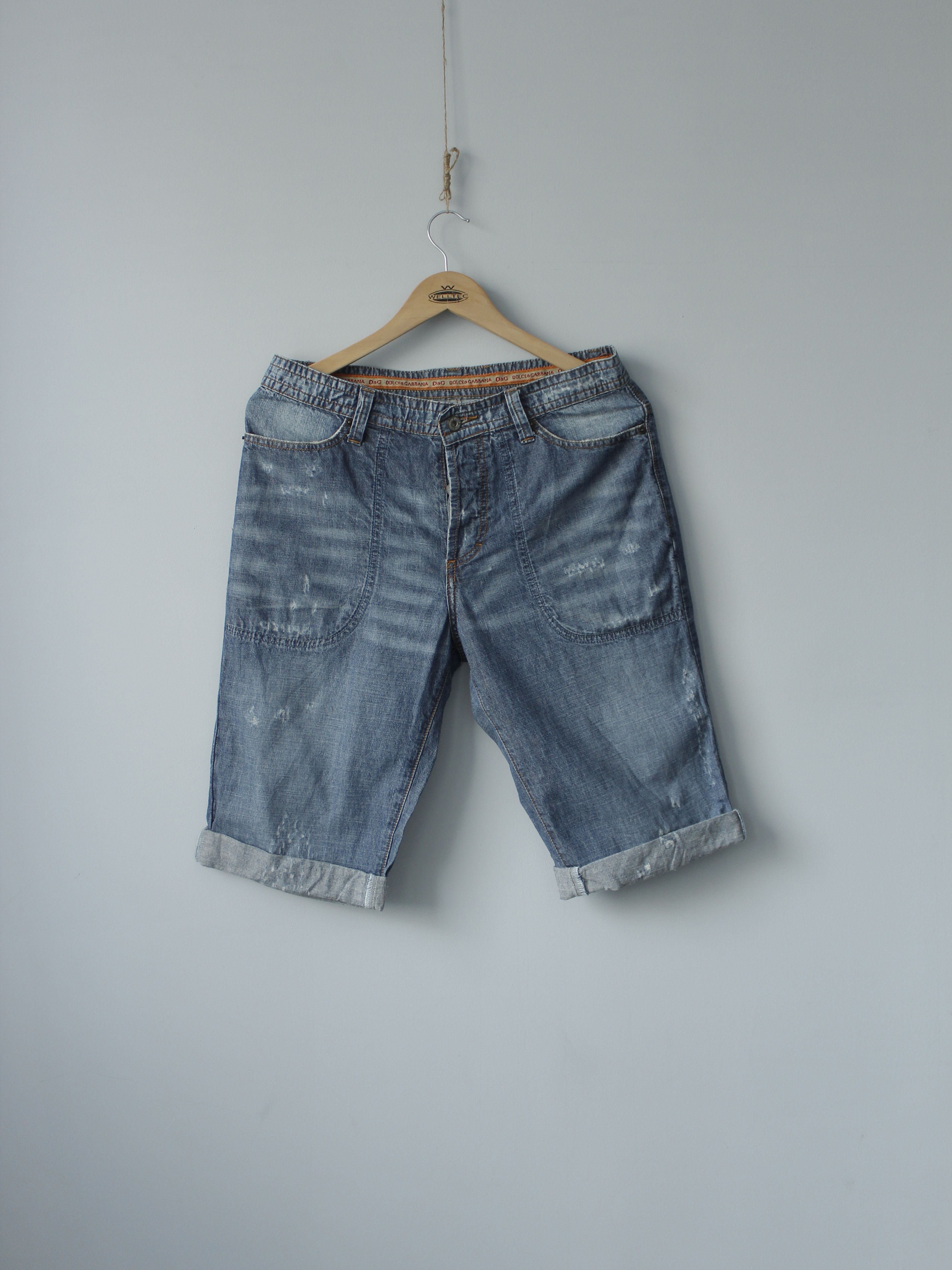 Dolce & Gabbana 🌪️ dolce & gabbana big logo embroided jeans shorts denim Size US 32 / EU 48 - 2 Thumbnail