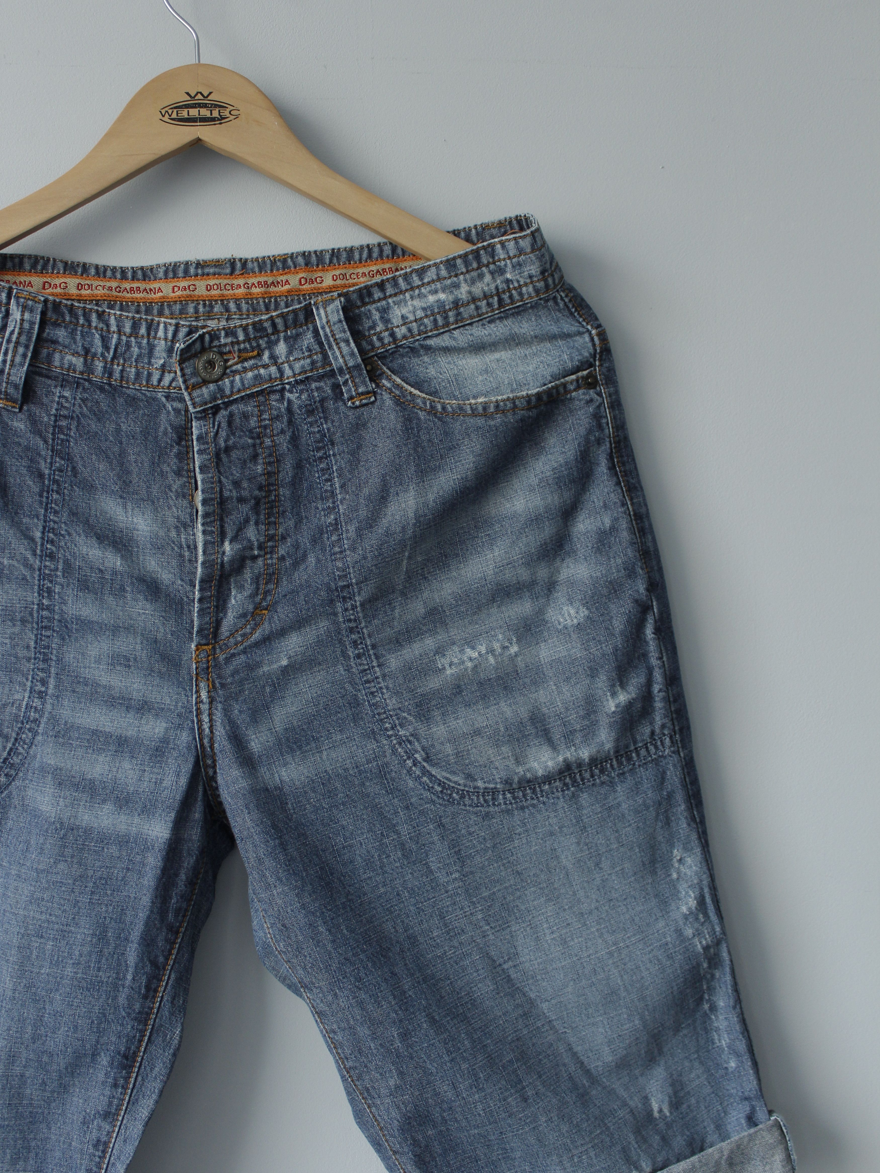 Dolce & Gabbana 🌪️ dolce & gabbana big logo embroided jeans shorts denim Size US 32 / EU 48 - 4 Thumbnail