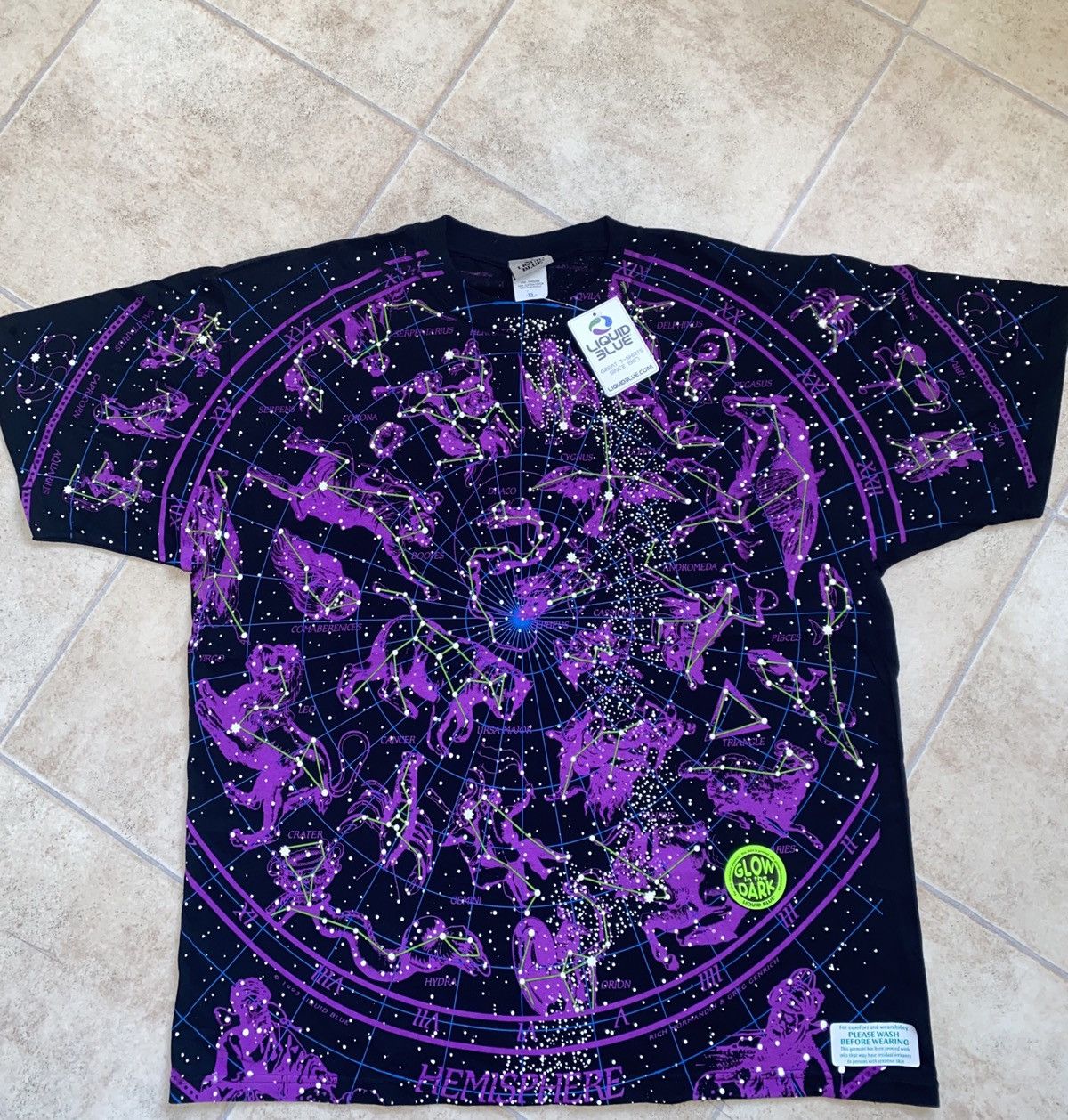 image of Liquid Blue x Purple Constellation Zodiac 1993 Glow In Dark Supreme Carhartt in Purple (Size XL)