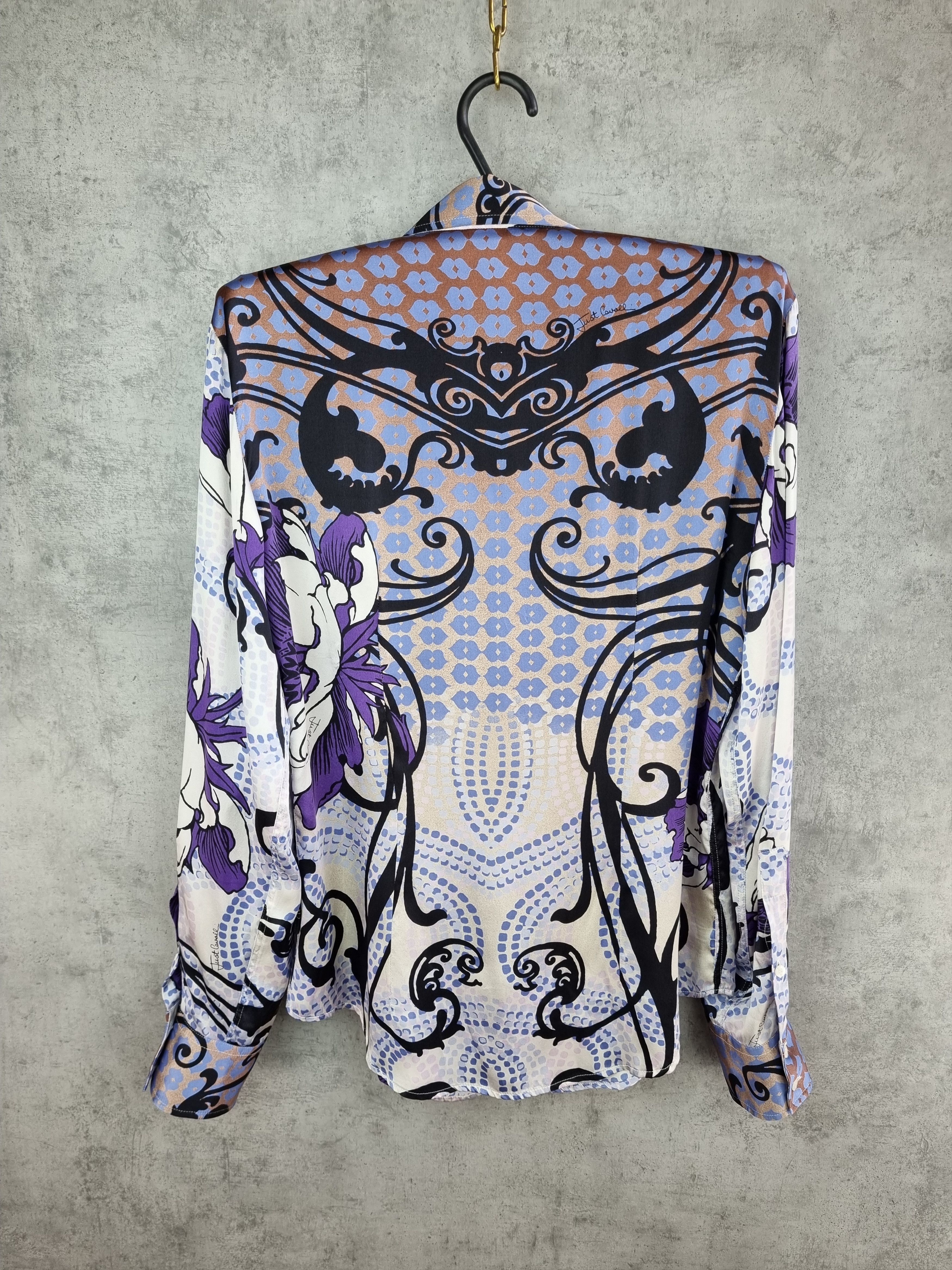Just Cavalli × Roberto Cavalli Roberto Cavalli Printed Silk Shirt Abstract made in Italy Size US L / EU 52-54 / 3 - 4 Thumbnail