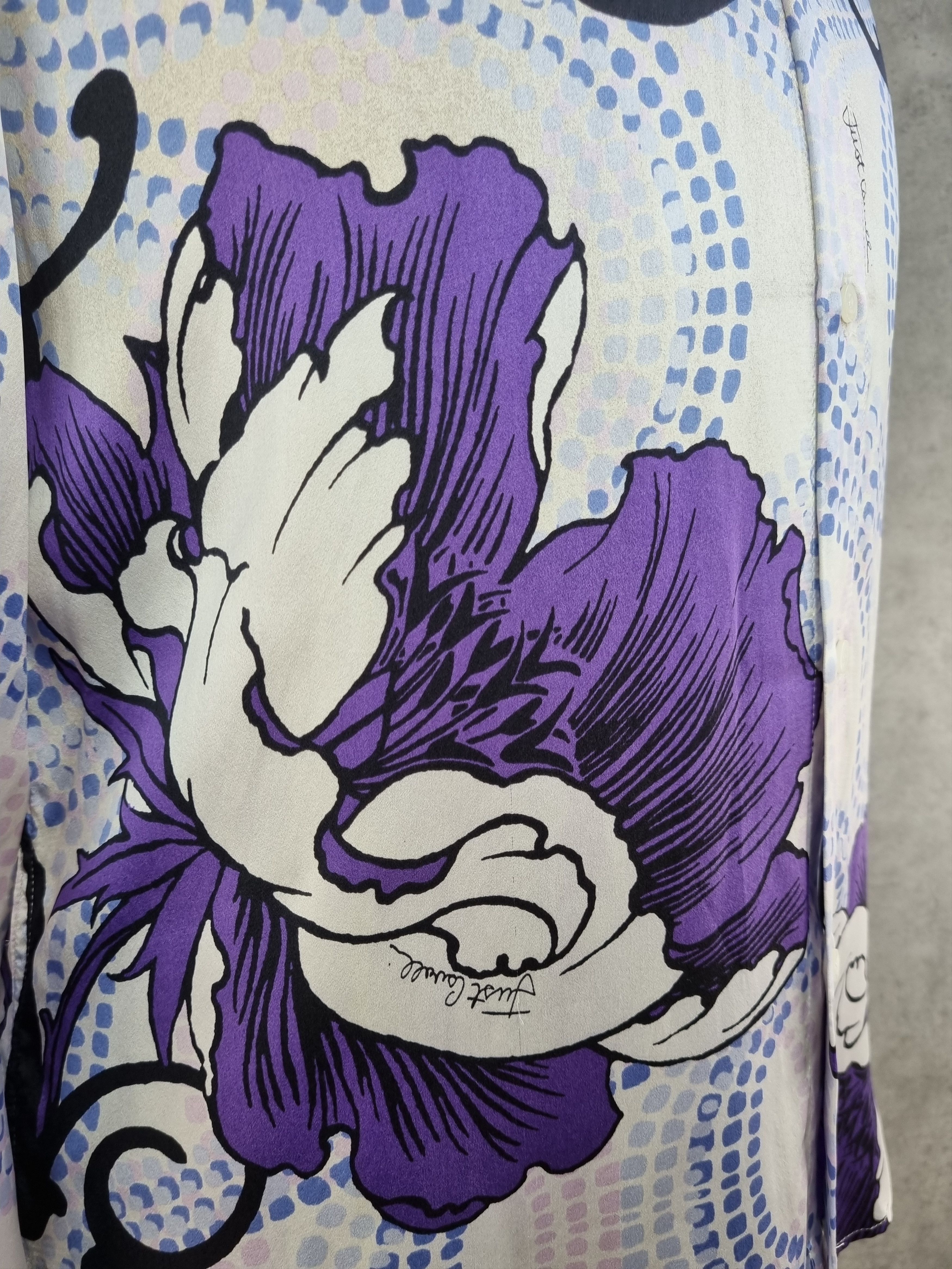 Just Cavalli × Roberto Cavalli Roberto Cavalli Printed Silk Shirt Abstract made in Italy Size US L / EU 52-54 / 3 - 17 Thumbnail