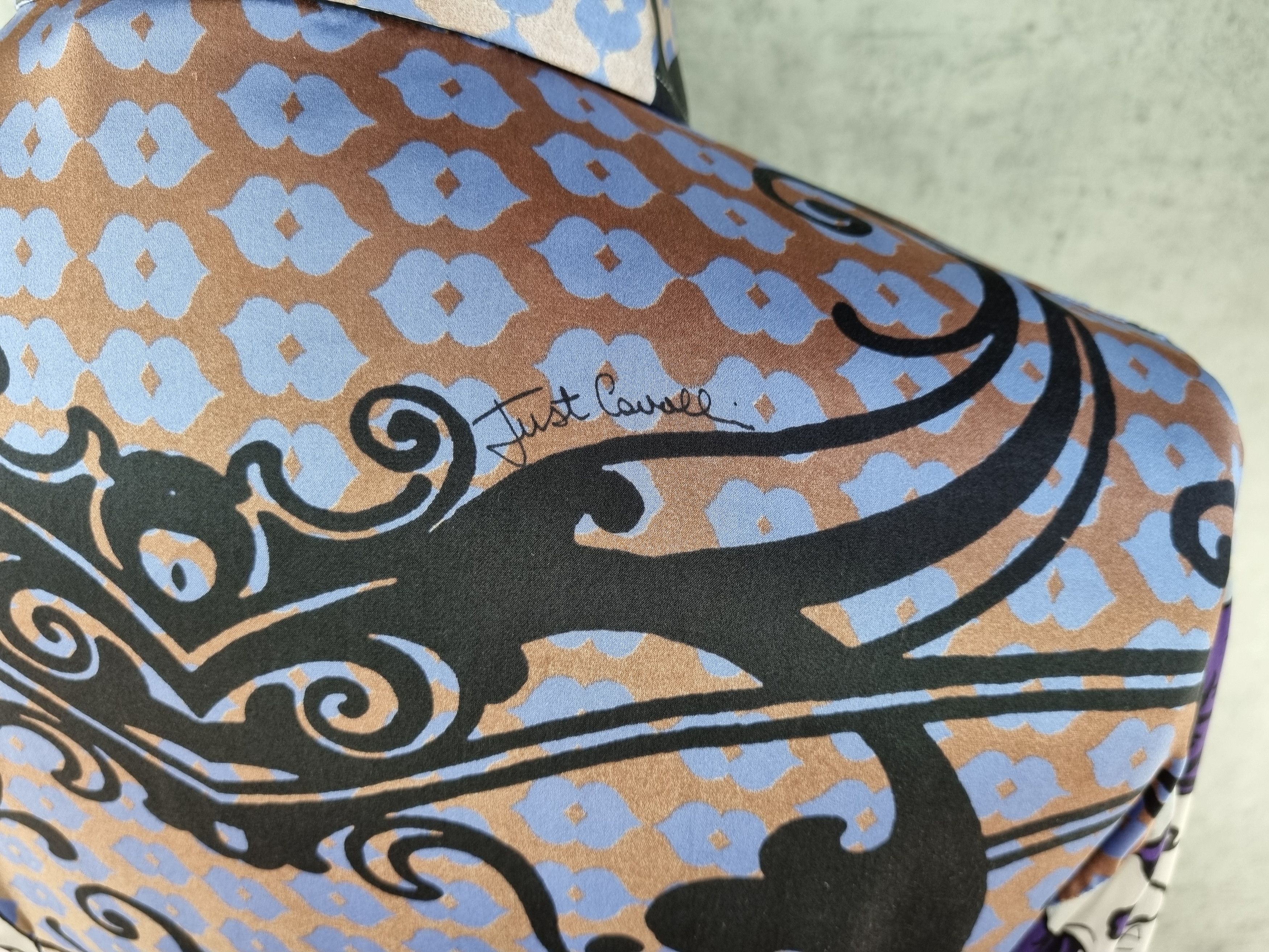 Just Cavalli × Roberto Cavalli Roberto Cavalli Printed Silk Shirt Abstract made in Italy Size US L / EU 52-54 / 3 - 20 Thumbnail