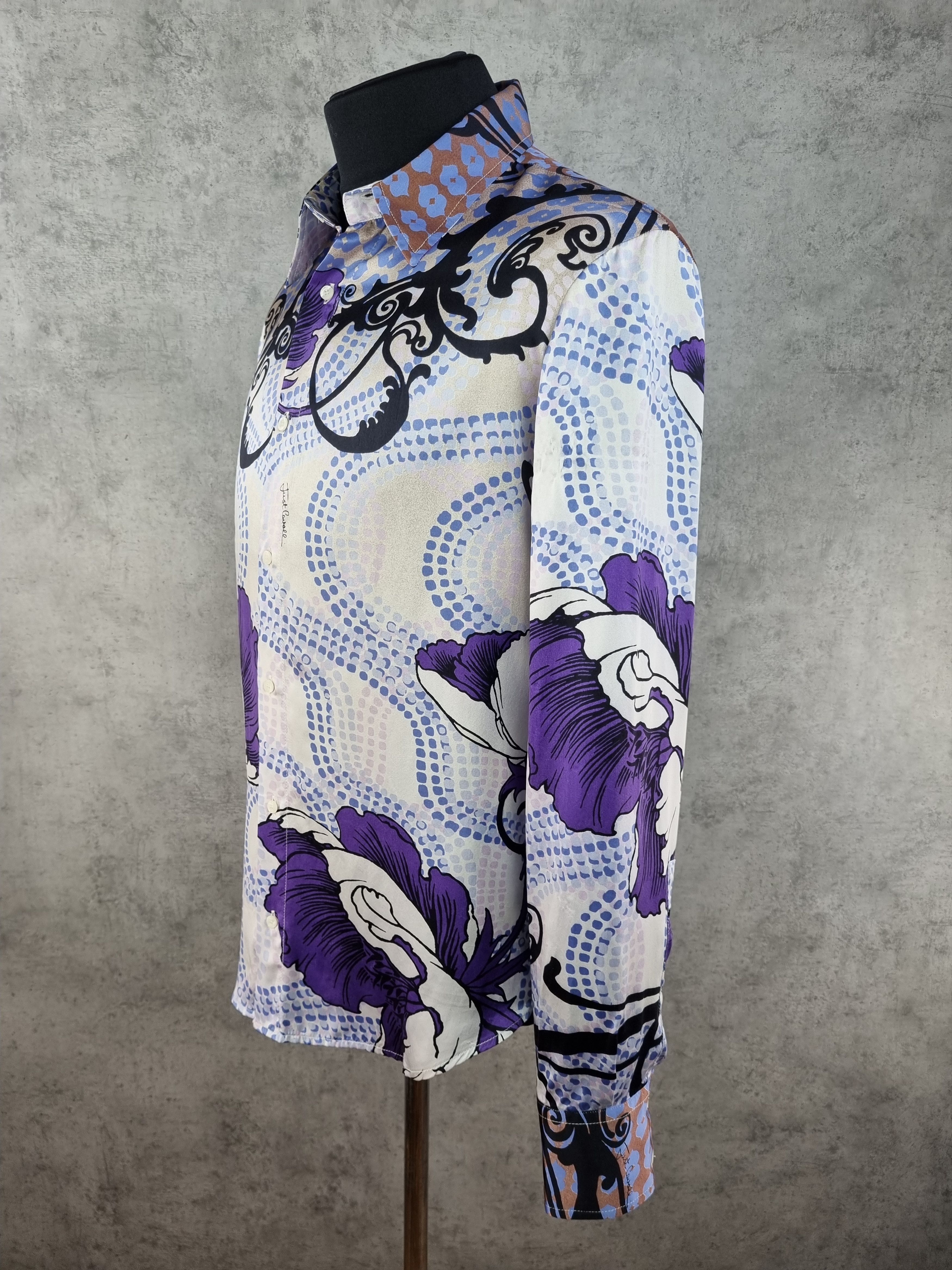 Just Cavalli × Roberto Cavalli Roberto Cavalli Printed Silk Shirt Abstract made in Italy Size US L / EU 52-54 / 3 - 15 Thumbnail