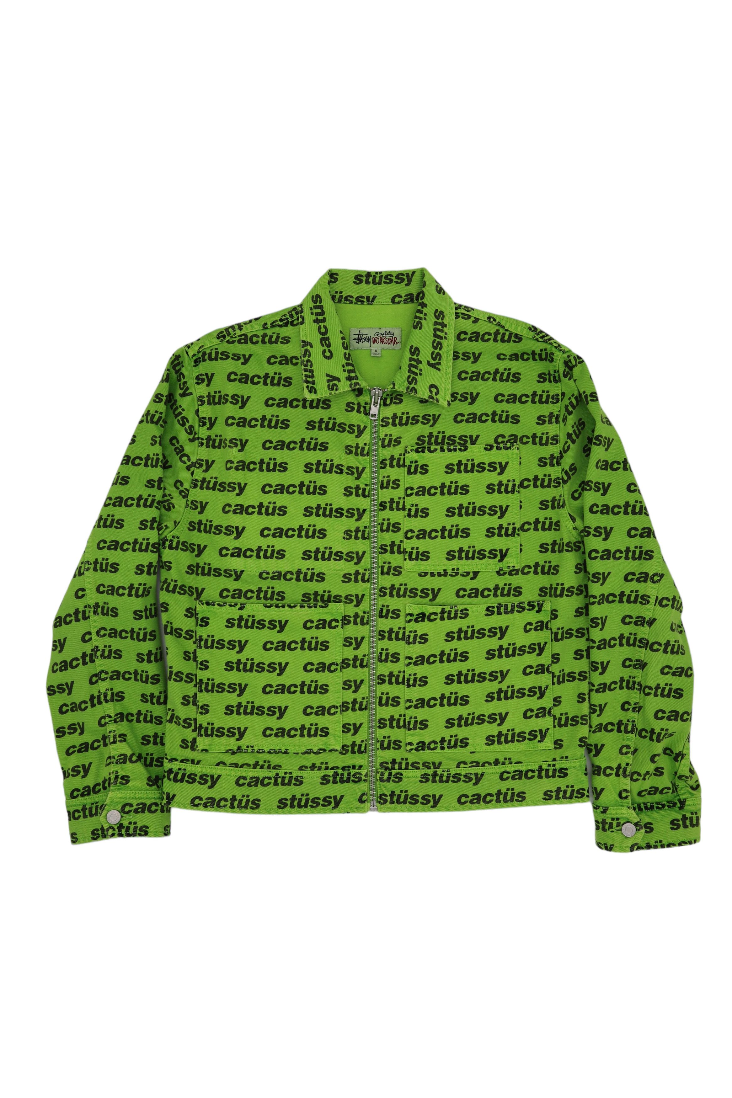 Stüssy × CPFM ZIP WORK JACKET Stüssy: Denim Zip Work Jacket (Olive) | DSMNY E-SHOP