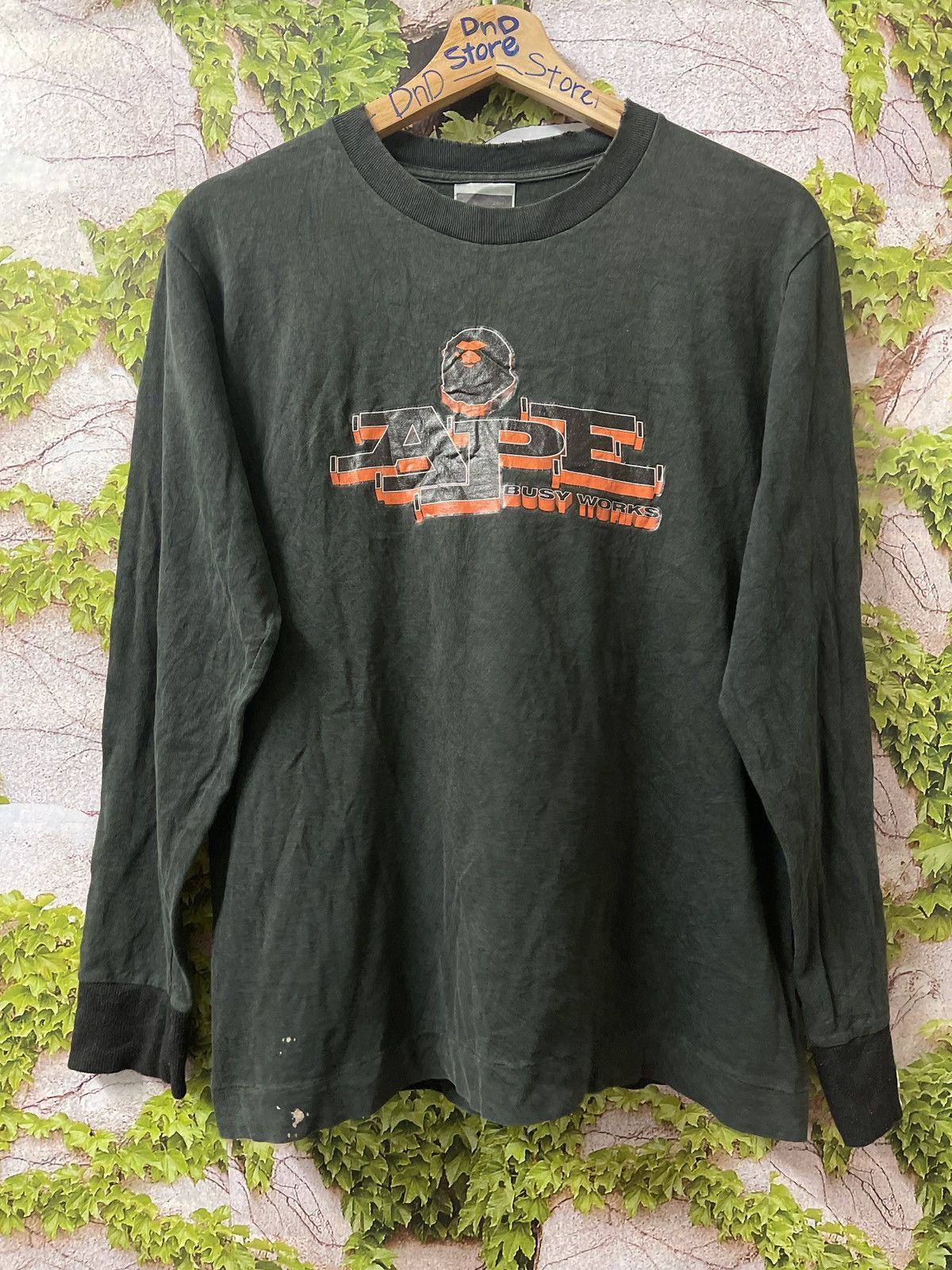 🔥HOT🇯🇵🔥VINTAGE BAPE BUSY WORKS SPELLOUT VERY RARE