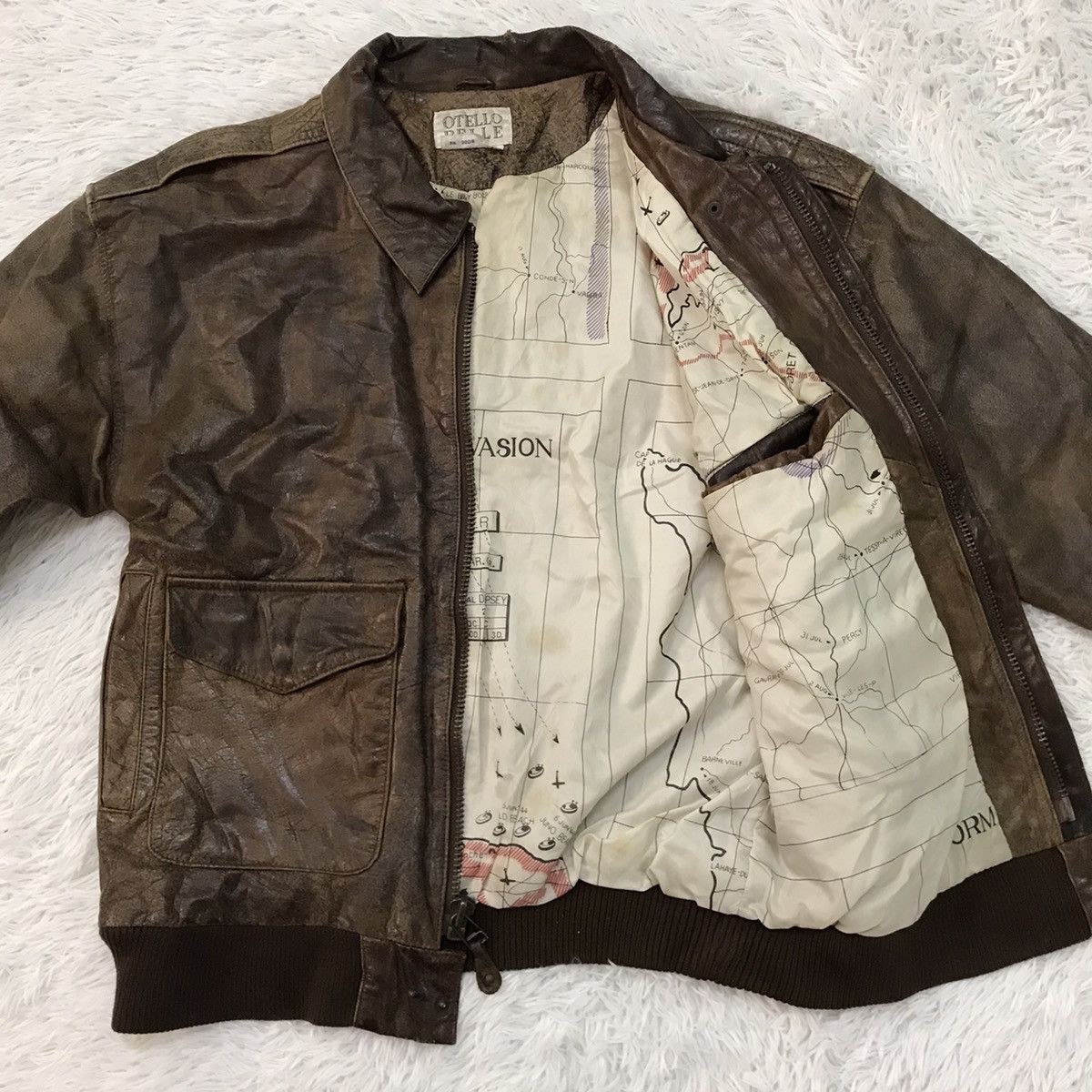 Leather Otello Pelle Leather Jacket Normandy Invasion Size US L / EU 52-54 / 3 - 13 Thumbnail