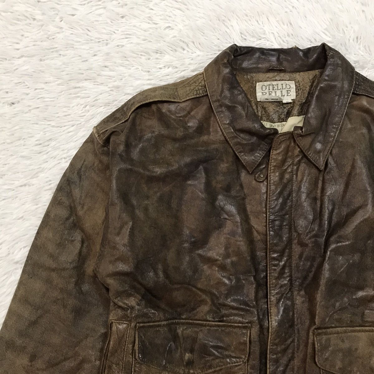 Leather Otello Pelle Leather Jacket Normandy Invasion Size US L / EU 52-54 / 3 - 6 Thumbnail