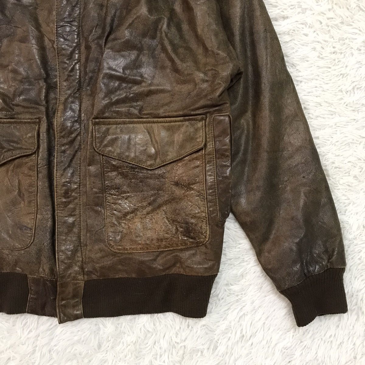 Leather Otello Pelle Leather Jacket Normandy Invasion Size US L / EU 52-54 / 3 - 4 Thumbnail