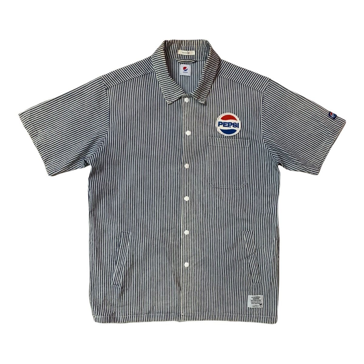 Pepsi Vintage Pepsi Cola Bayflow Striped Short Sleeve Shirt Size US M / EU 48-50 / 2 - 1 Thumbnail