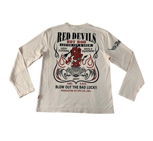 Pre-owned Vintage Ted Company Devil's Equipment Red Devil Hot Rod Printed Tee In Multicolor