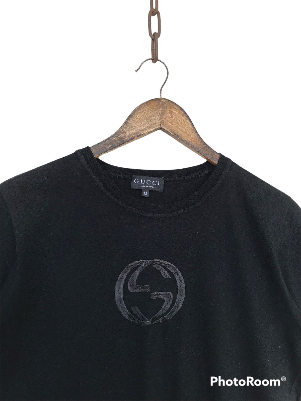 Gucci 💥Gucci Embroidery Logo Black Shirt Size M / US 6-8 / IT 42-44 - 4 Thumbnail
