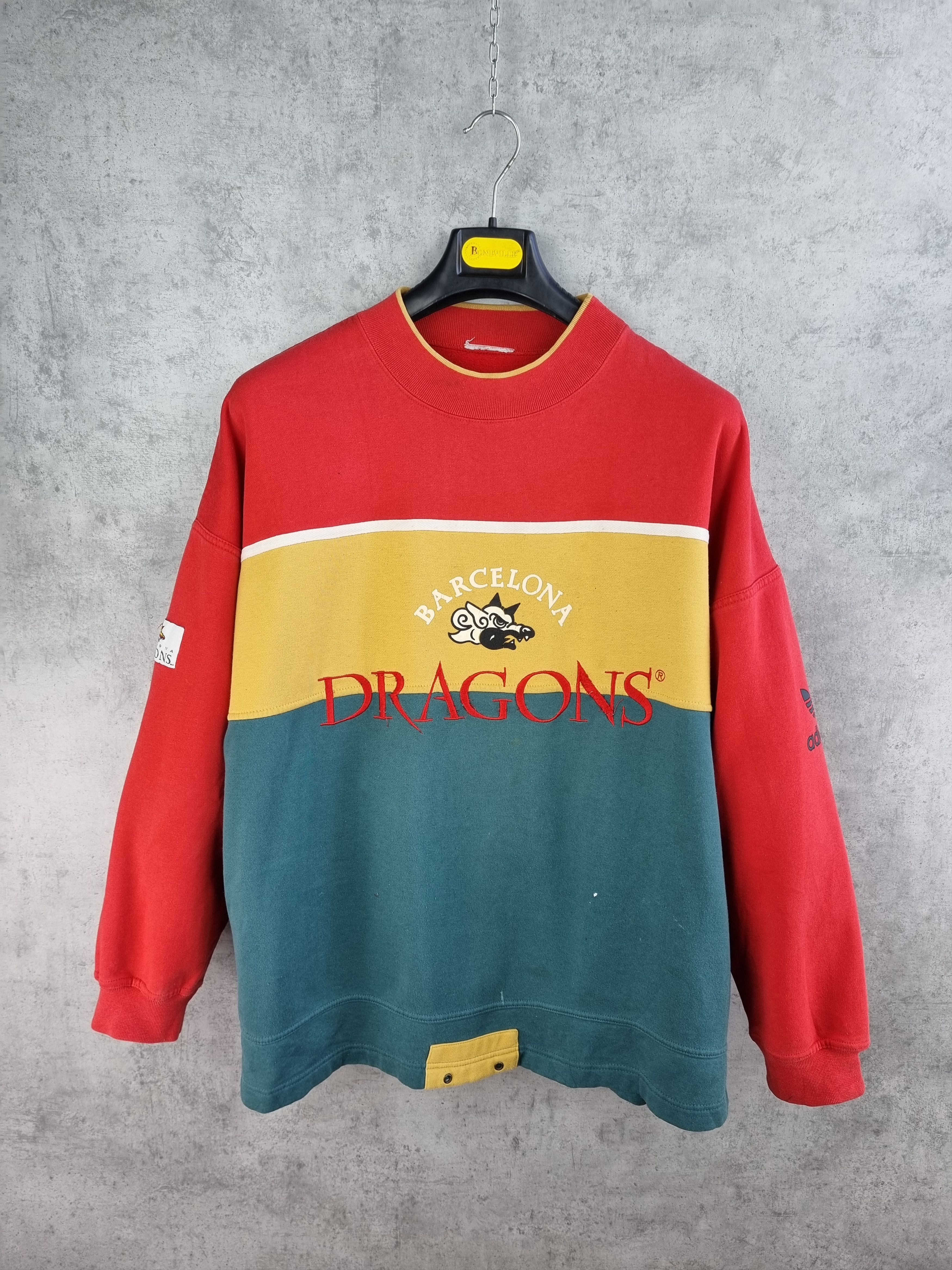 Adidas × Vintage 90s ADIDAS Dragons Barcelona World League Sweatshirt Size US XL / EU 56 / 4 - 1 Thumbnail