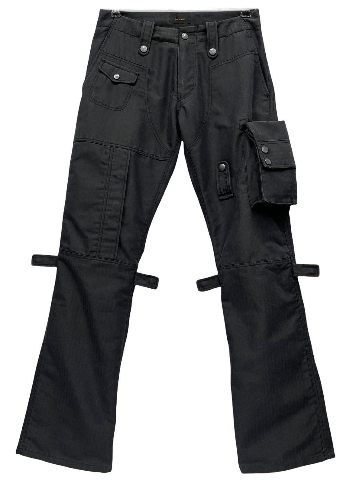Pre-owned Issey Miyake X Tete Homme Fye Tete Homme Designer Flare Cargo Pants In Black