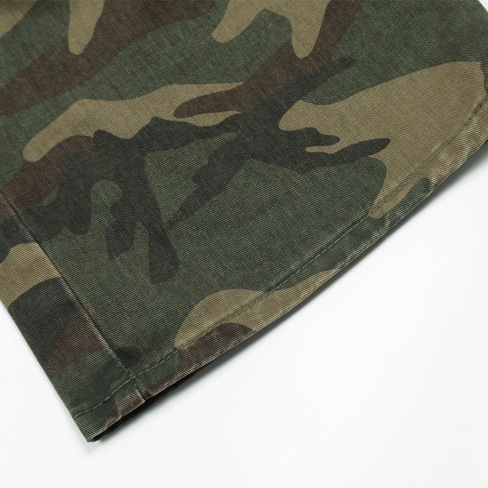 punk fade camo utility flared pants