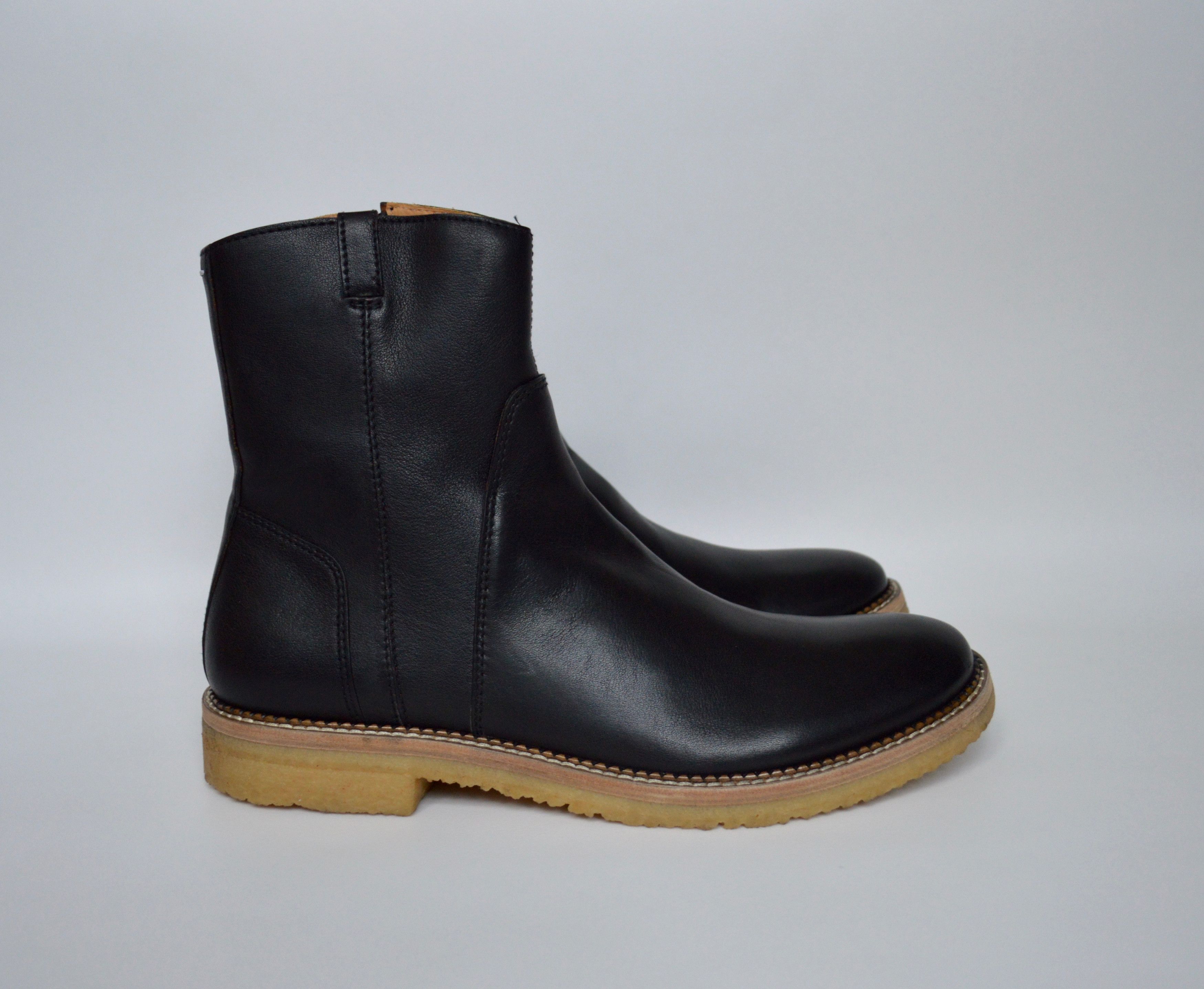 image of Maison Margiela Black Leather Engineer Boots, Men's (Size 10)