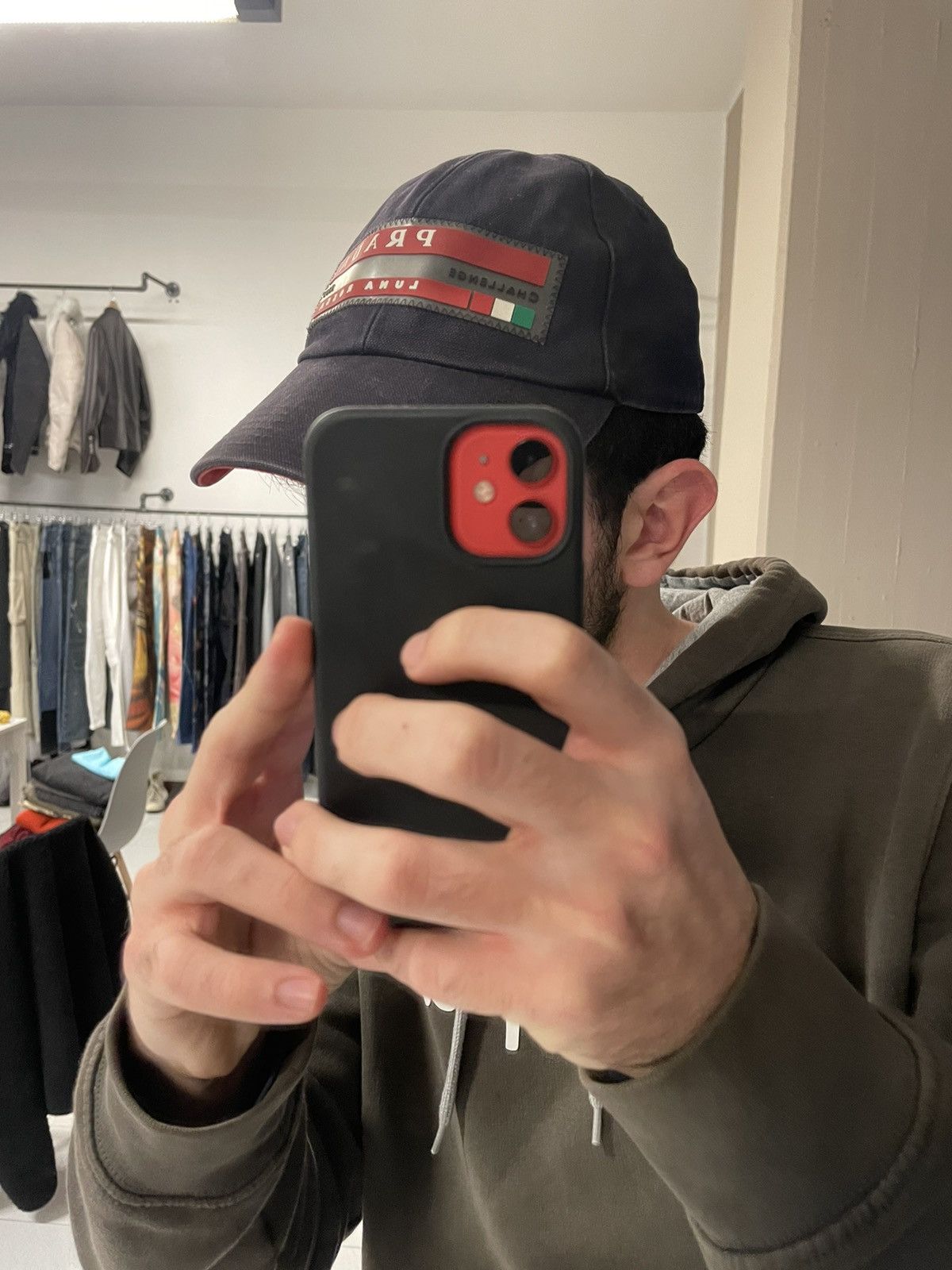 Prada 2003 Luna Rossa challenge sailing red tab line logo hat Size ONE SIZE - 4 Thumbnail