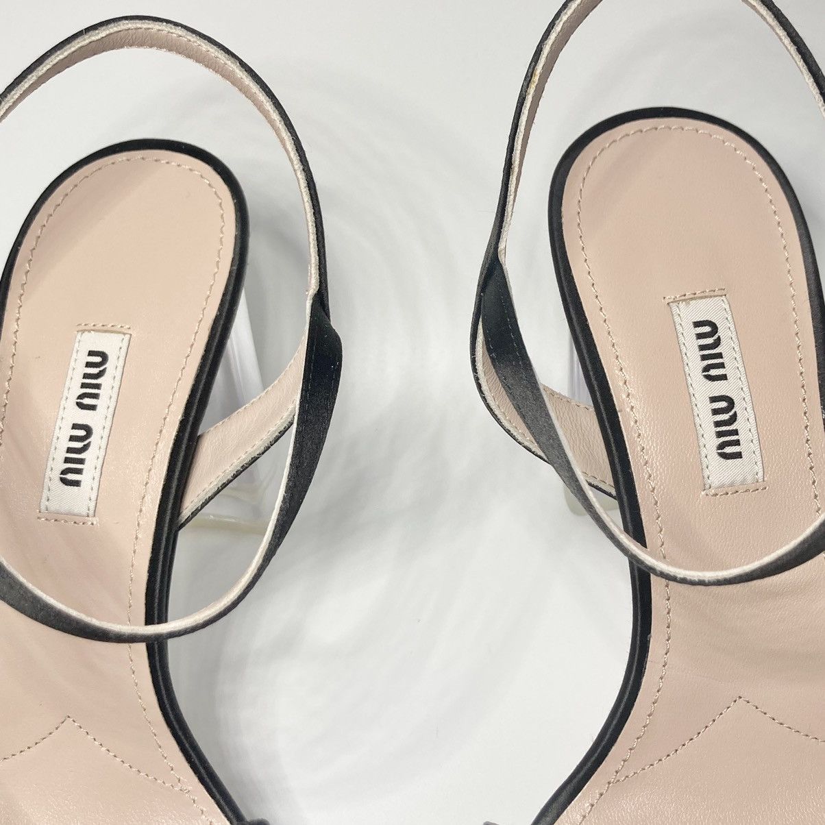 Miu Miu New Miu Miu Black Bow Perspex Heel Platform Sandal 38EU Size US 8 / IT 38 - 3 Thumbnail