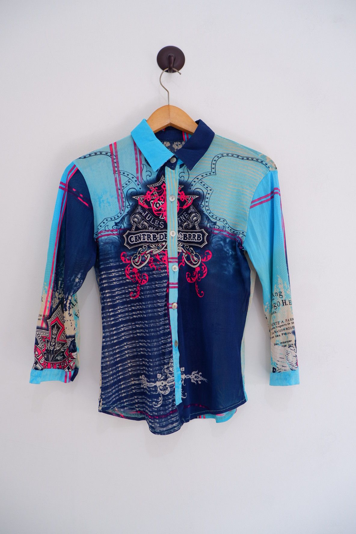 Japanese Brand Vintage Unknown Brand Printed Mesh Shirt Size US M / EU 48-50 / 2 - 2 Thumbnail