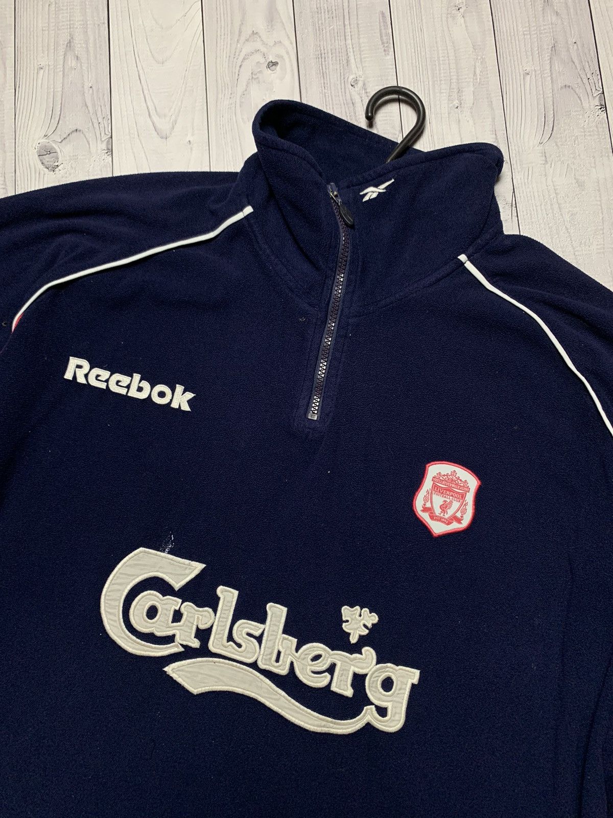 Reebok × Vintage Vintage Liverpool fleece hoodie jacket Reebok big logo rare Size US L / EU 52-54 / 3 - 5 Thumbnail