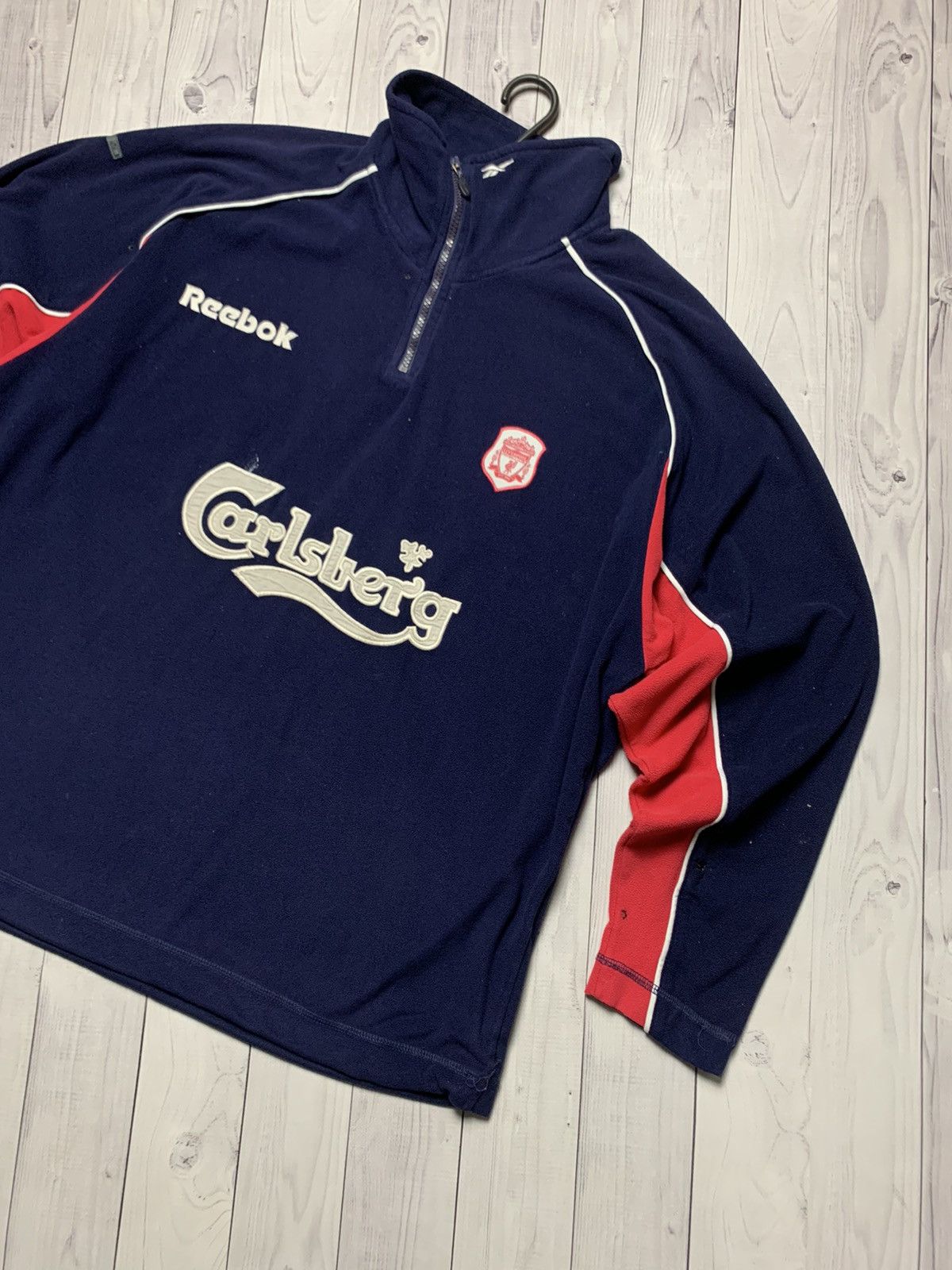 Reebok × Vintage Vintage Liverpool fleece hoodie jacket Reebok big logo rare Size US L / EU 52-54 / 3 - 4 Thumbnail