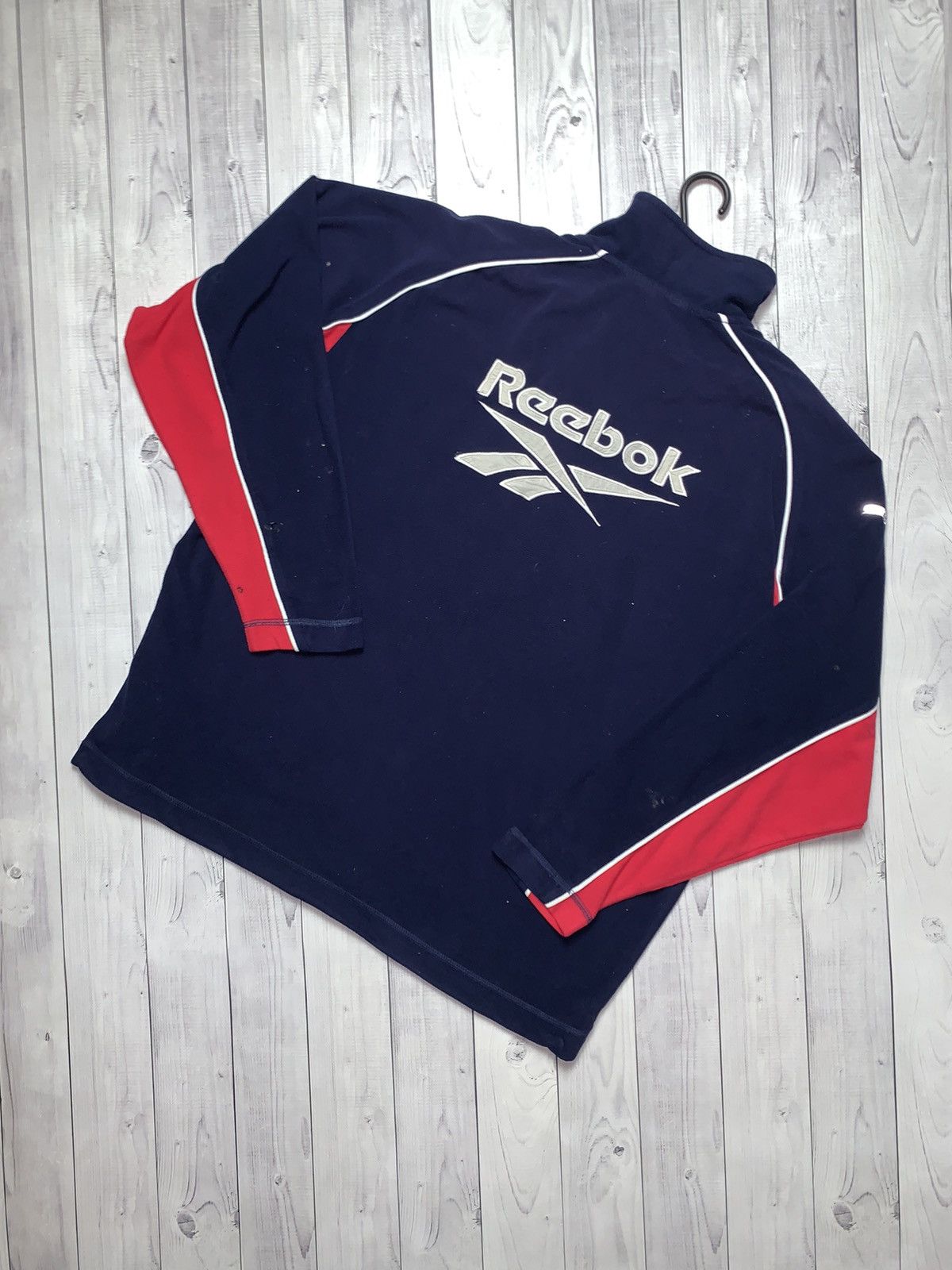 Reebok × Vintage Vintage Liverpool fleece hoodie jacket Reebok big logo rare Size US L / EU 52-54 / 3 - 2 Thumbnail