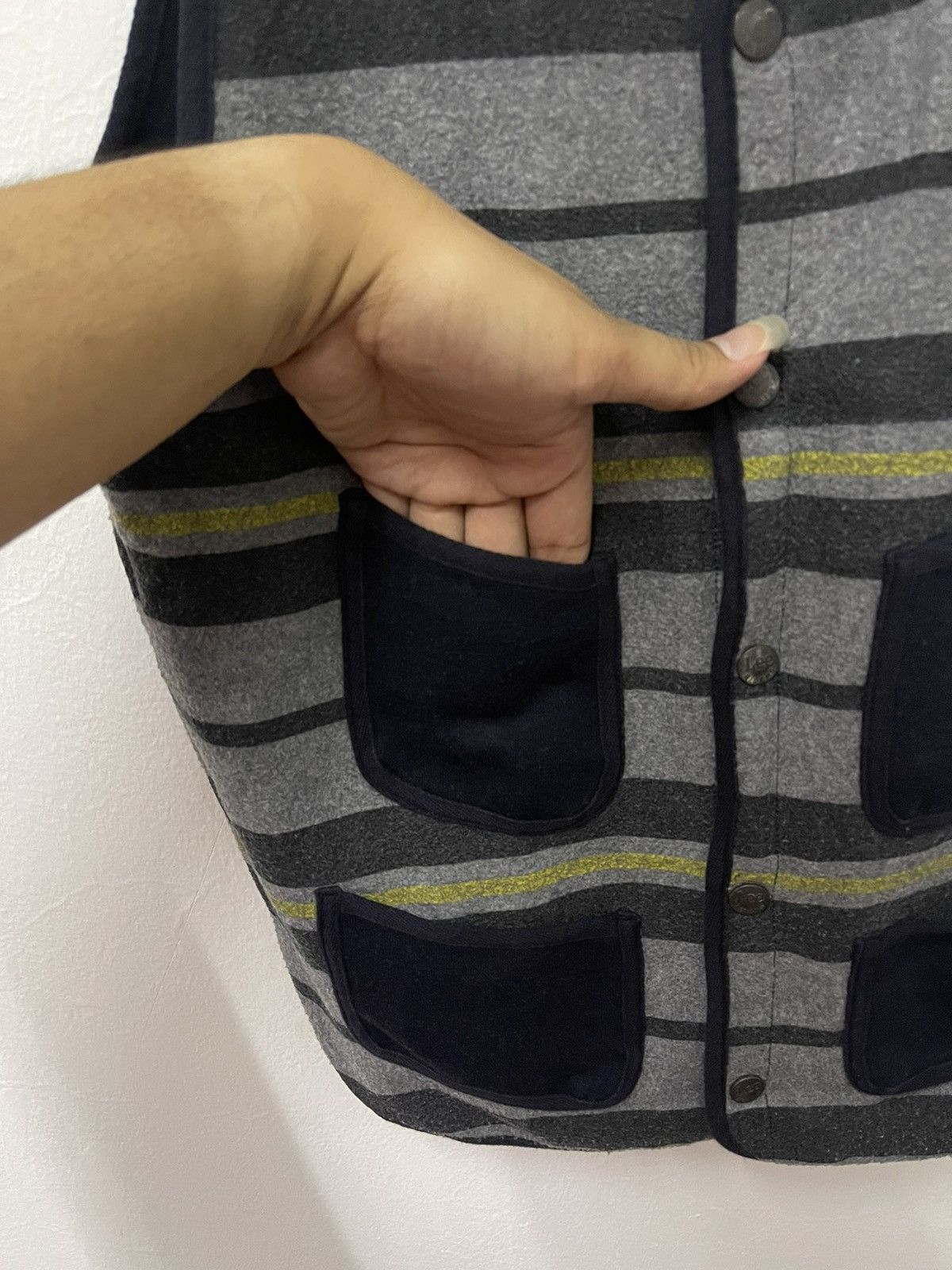 Lee × Vintage Vintage Lee Storm Rider Striped Button Up Vest Size US S / EU 44-46 / 1 - 5 Thumbnail
