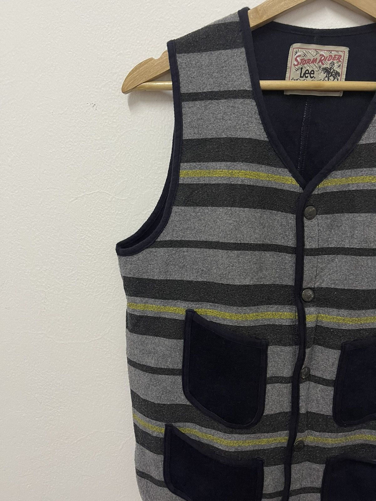 Lee × Vintage Vintage Lee Storm Rider Striped Button Up Vest Size US S / EU 44-46 / 1 - 2 Thumbnail