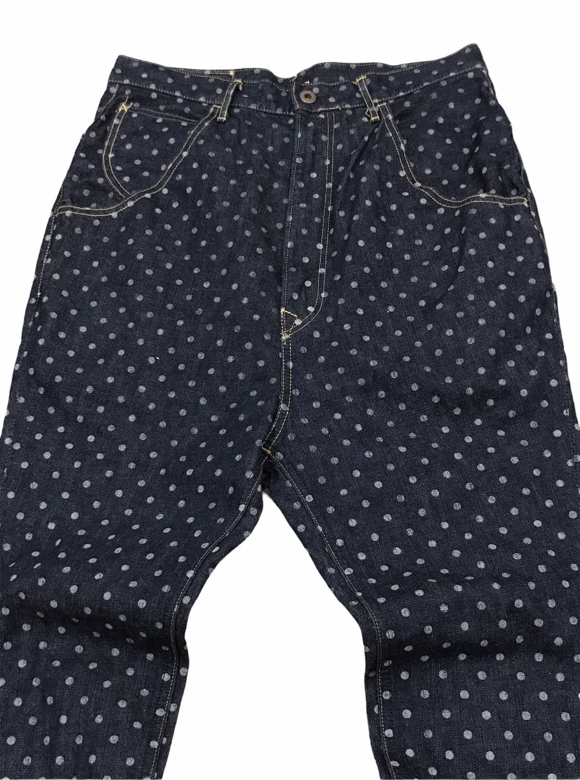 Kapital × Kapital Kountry 🔥Kapital Japan Denim Blue Polkadot Buckle Belt Size US 29 - 4 Thumbnail