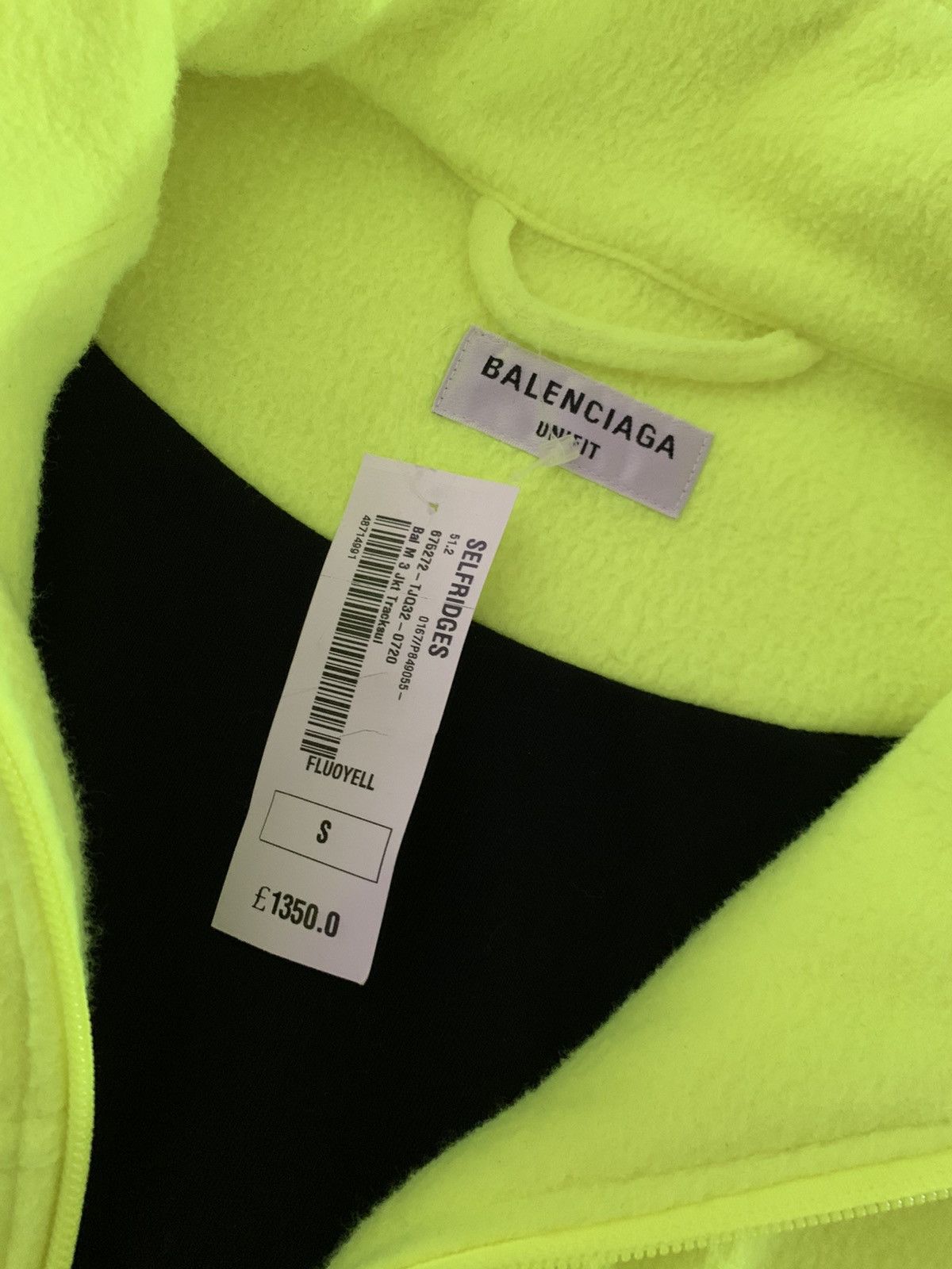 Balenciaga Balenciaga Sporty B Neon Yellow Fleece Tracksuit Jacket Size US XL / EU 56 / 4 - 3 Thumbnail