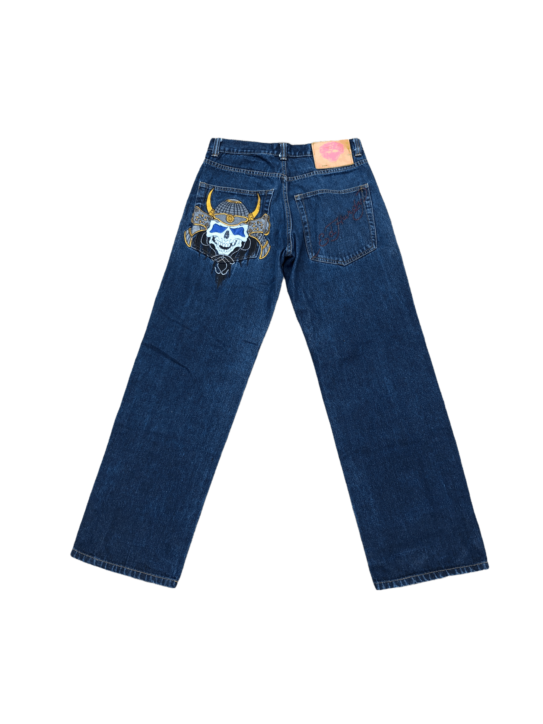 Christian Audigier × Ed Hardy × Vintage Vintage Ed Hardy Embroidered Jeans Size 32 'Skull Viking' Size US 32 / EU 48 - 3 Thumbnail