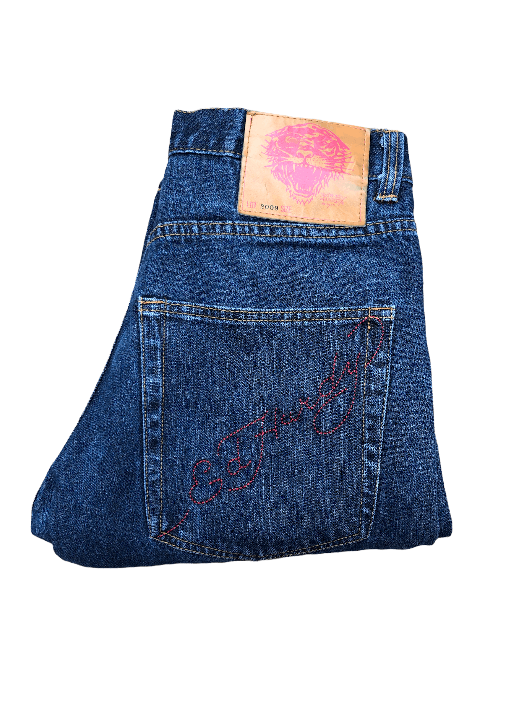 Christian Audigier × Ed Hardy × Vintage Vintage Ed Hardy Embroidered Jeans Size 32 'Skull Viking' Size US 32 / EU 48 - 8 Thumbnail