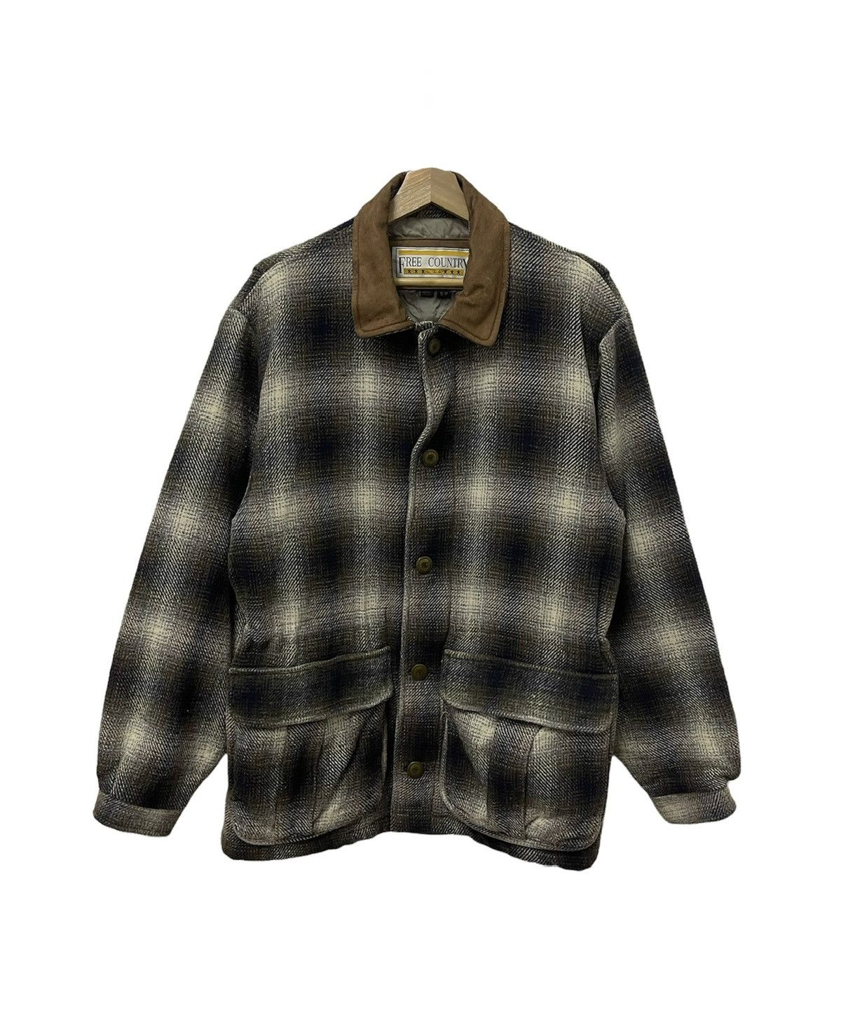 Free Country × Vintage Vintage Free County Plaid Flannel Quilted Line Jacket Size US L / EU 52-54 / 3 - 1 Thumbnail