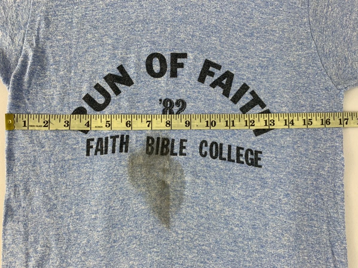 Vintage 80s Run Of Faith Bible College Ringer Rayon Tee Fits S M Size M / US 6-8 / IT 42-44 - 7 Thumbnail